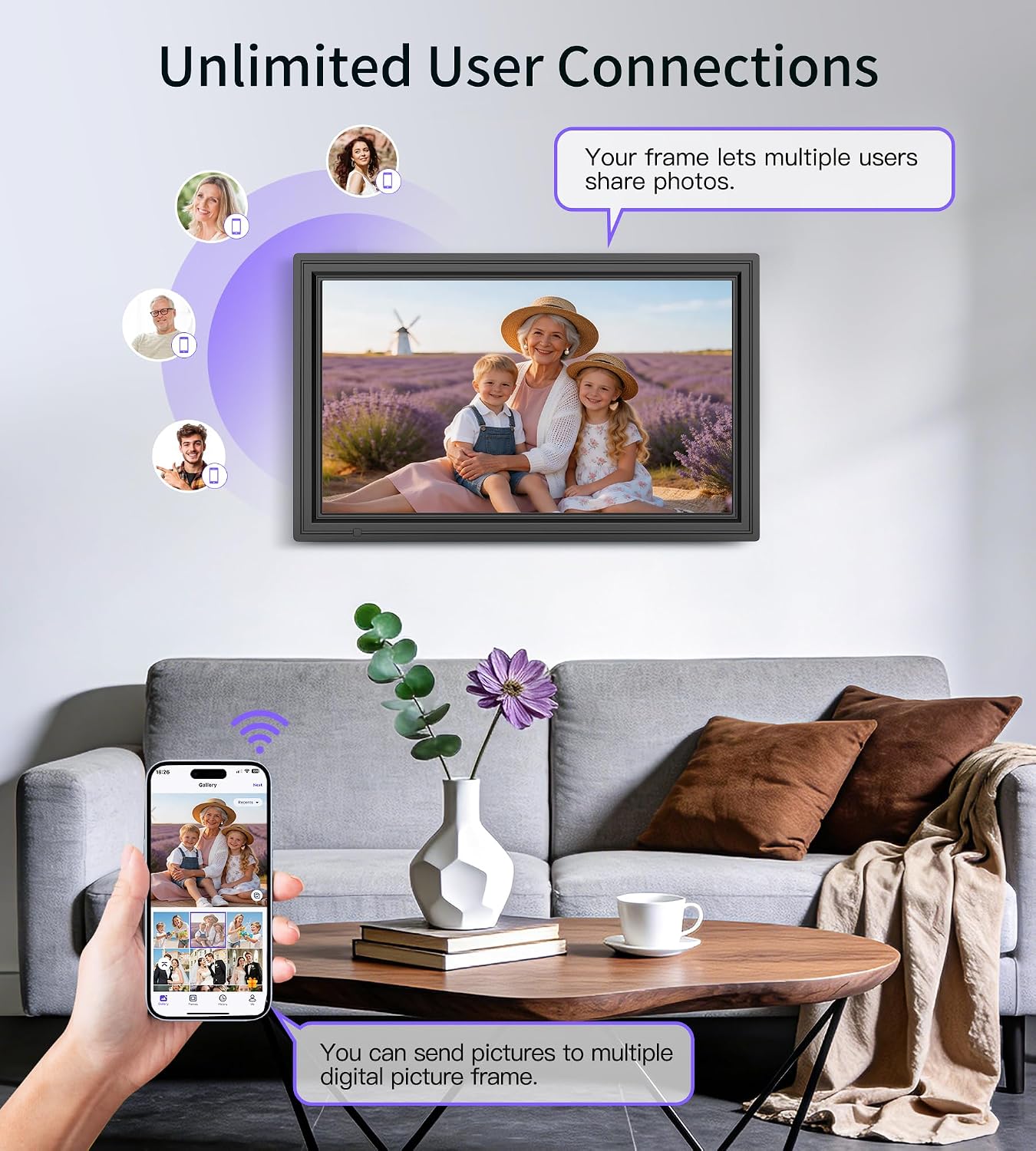 Thumbnail 5 de Uhale 64GB 15.6" WiFi Digital Picture Frame with 1920x1080 IPS Touch Screen (Uhale app, SD/USB)