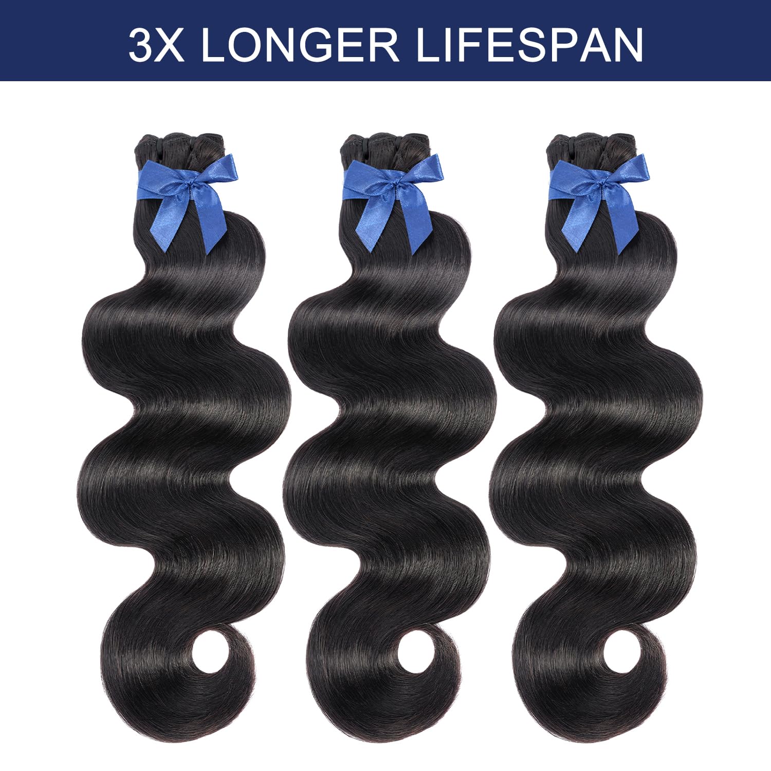 Detalle de Raw Bundles Body Wave Human Hair 16 Inches