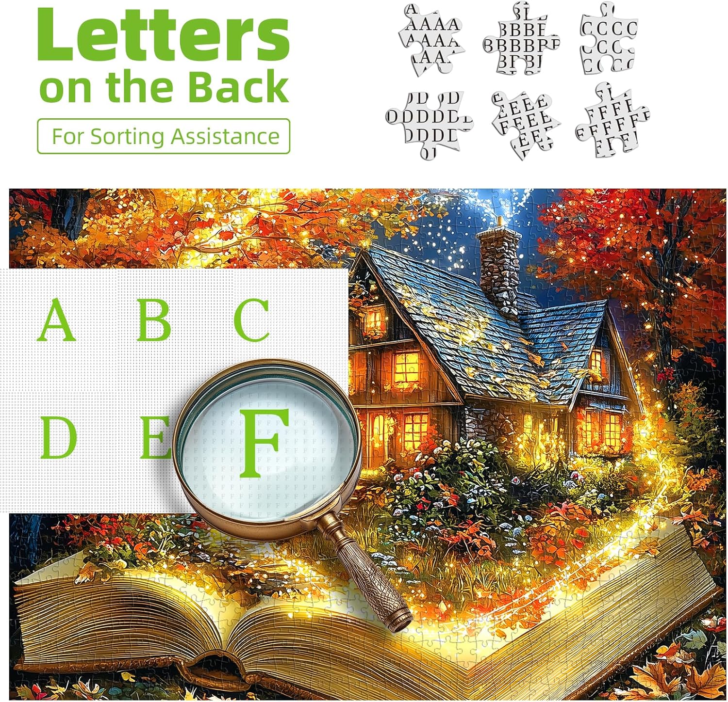 Thumbnail 2 de MINIWAN BFJIUJIU-00673 500-Piece Fantasy Cottage Jigsaw Puzzle, 20 x 20 in