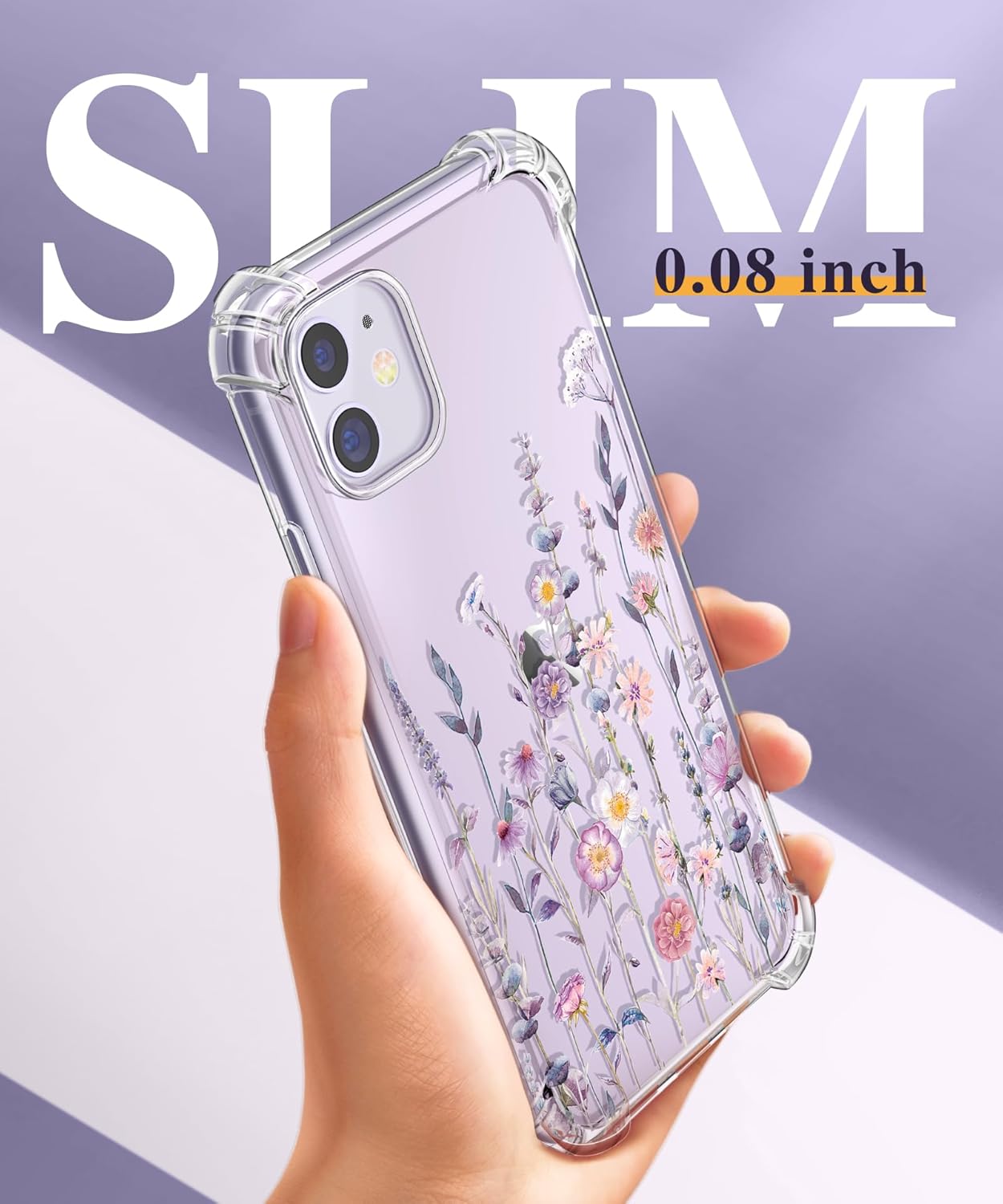 Thumbnail 5 de GVIEWIN Floral iPhone 11 Case (6.1) with Tempered Glass Screen Protector & Camera Lens Protector