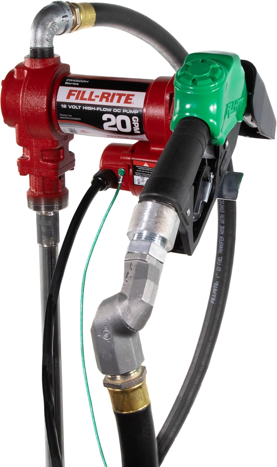 Detalle de Fill-Rite FR4220HDSQ 12V燃料移送ポンプ、20 GPM・自動ノズル・吐出ホース付き