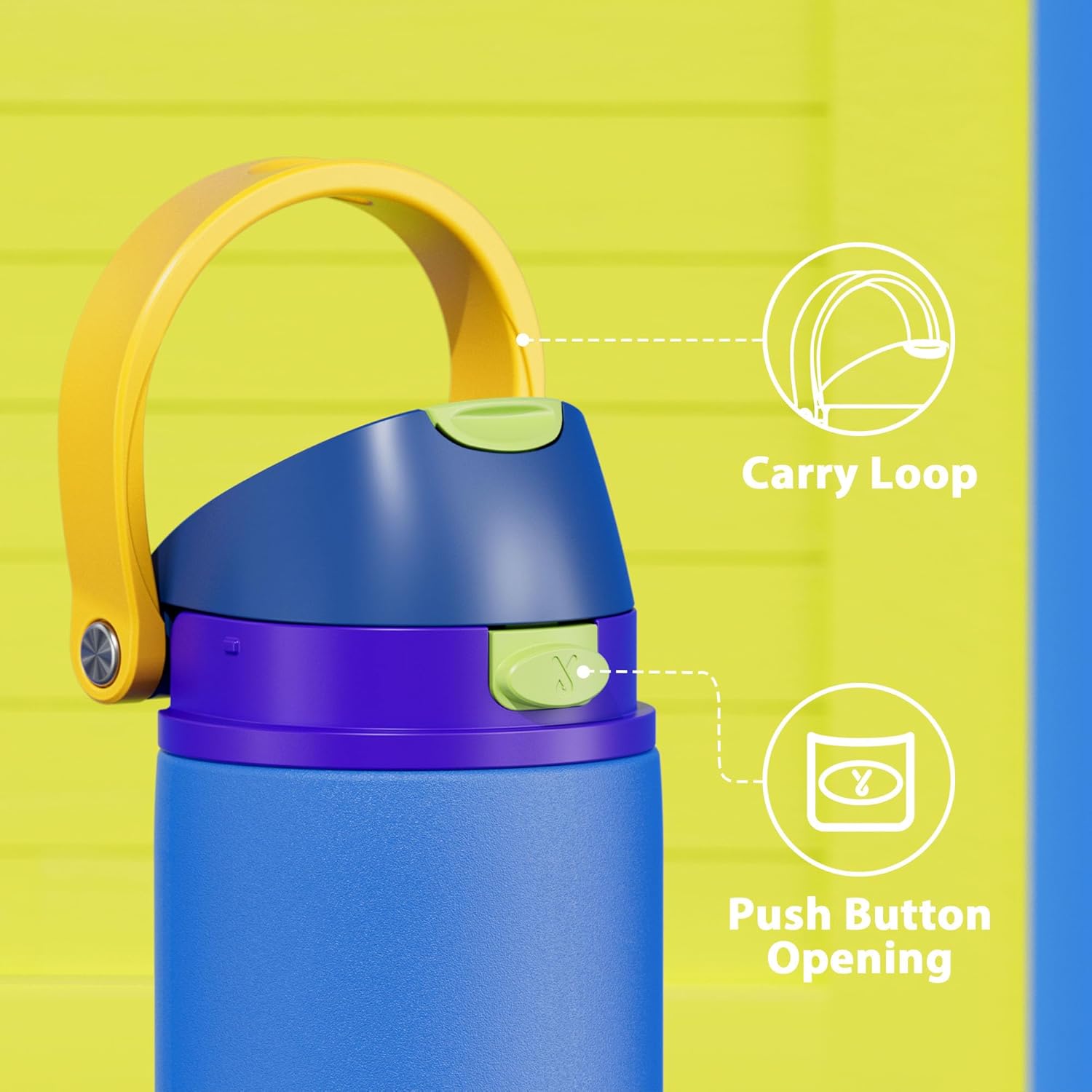 Thumbnail 5 de Meoky 710ml Stainless Steel Water Bottle with 2-in-1 Lid (Sapphire) for Sports