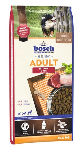 Detalle de bosch HPC Adult mit Lamm & Reis – Trockenfutter für ausgewachsene Hunde aller Rassen (1 x 15 kg)