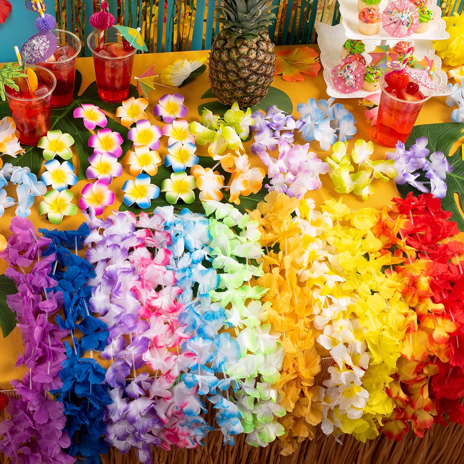 Thumbnail 6 de Joyin Toy 36 Counts Hawaiian Leis Bulk – Full-Size Silk Flower Leis for Luau, Beach, and Party Favors