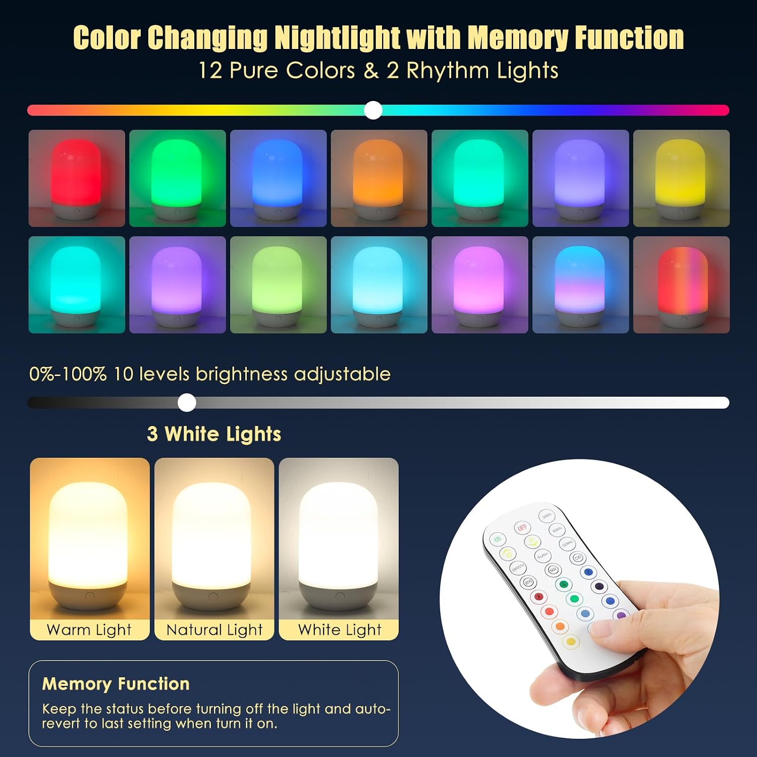 Detalle de Benaep LED Night Light with 17 Colours