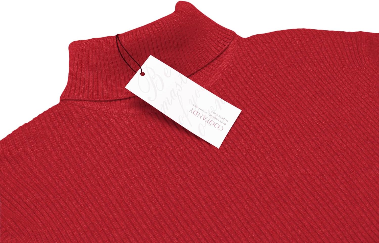 Thumbnail 4 de COOFANDY Men's Ribbed Slim-Fit Turtleneck Sweater, Stretch Knit Pullover