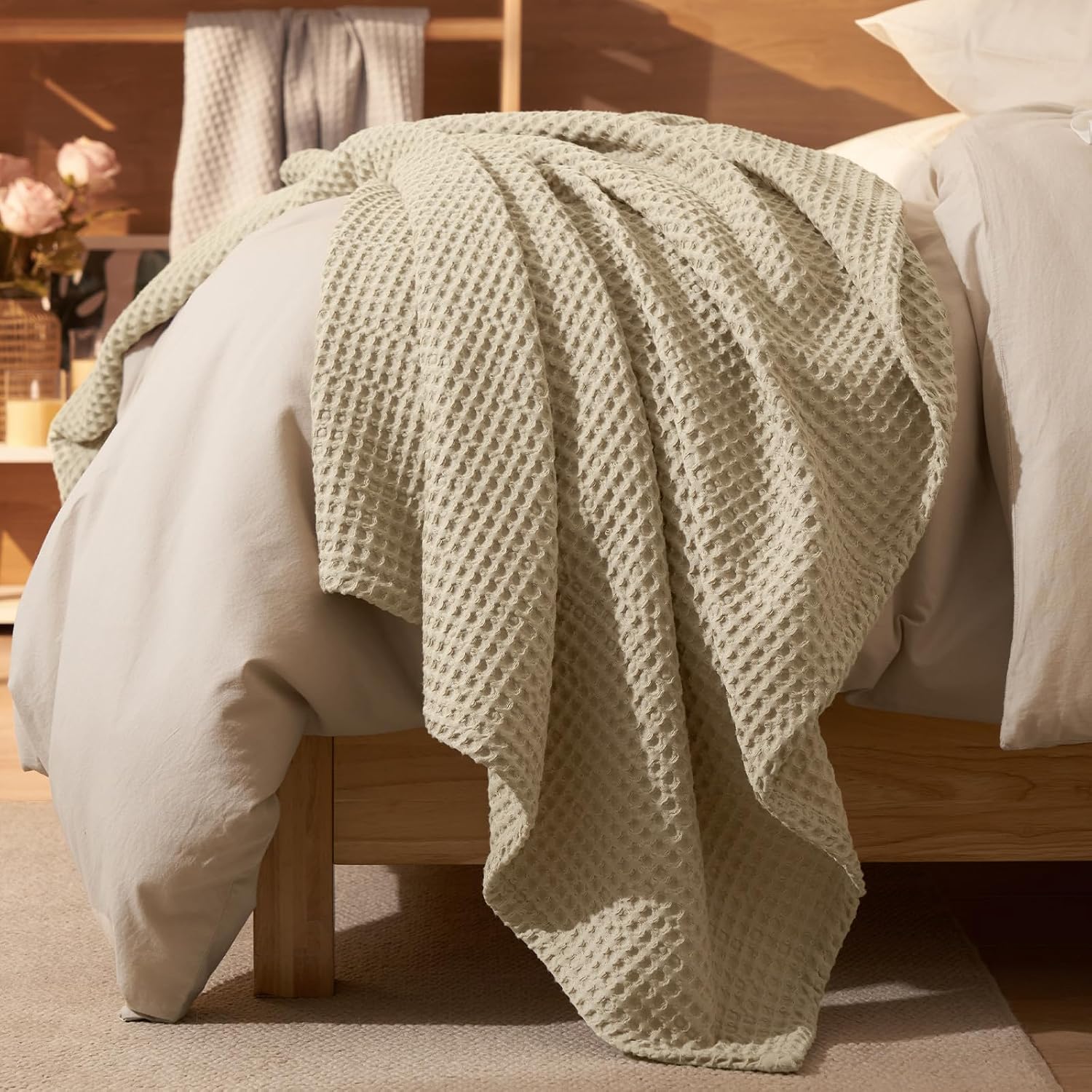 Detalle de PHF Waffle-Weave Throw Blanket 50" x 60