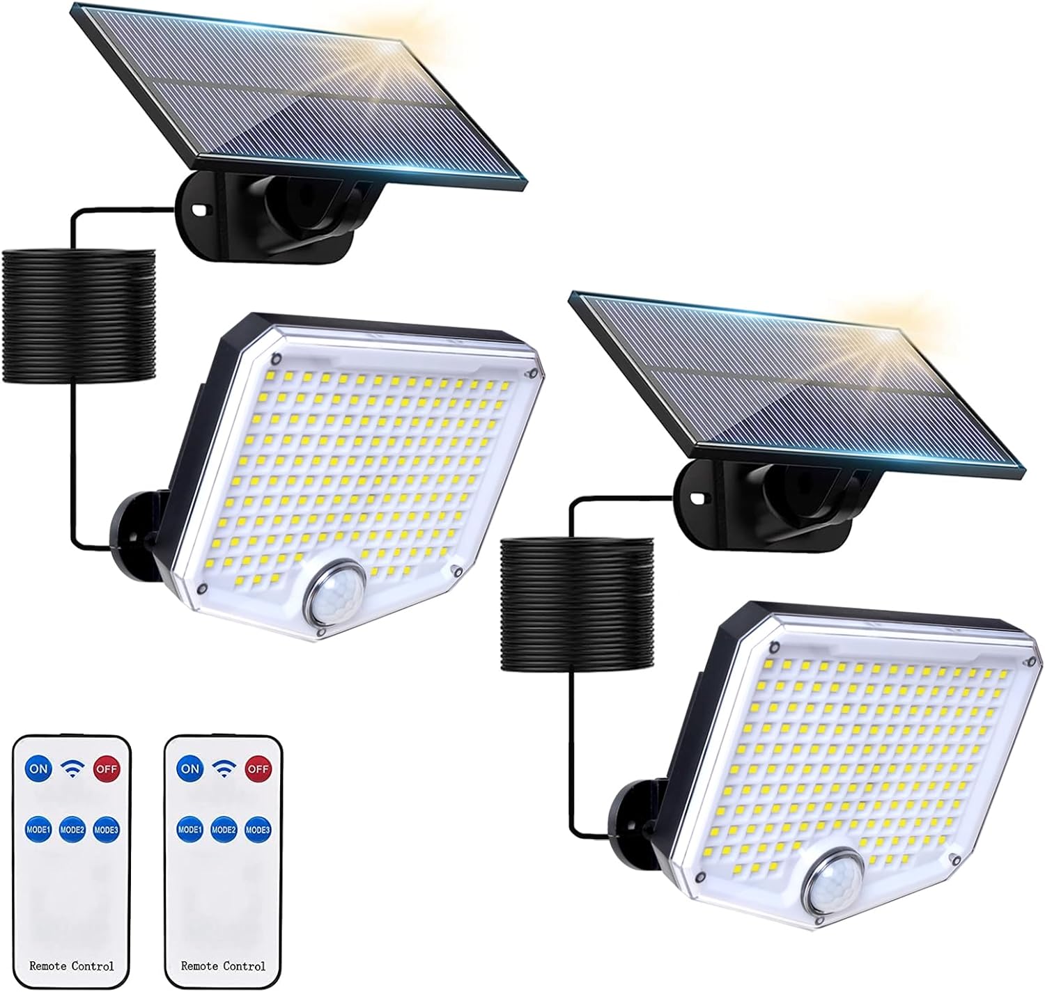 Thumbnail 5 de JumJam Solar Flood Lights Outdoor with 153 LEDs, PIR Motion Sensor & 3 Modes (IP65, split design)