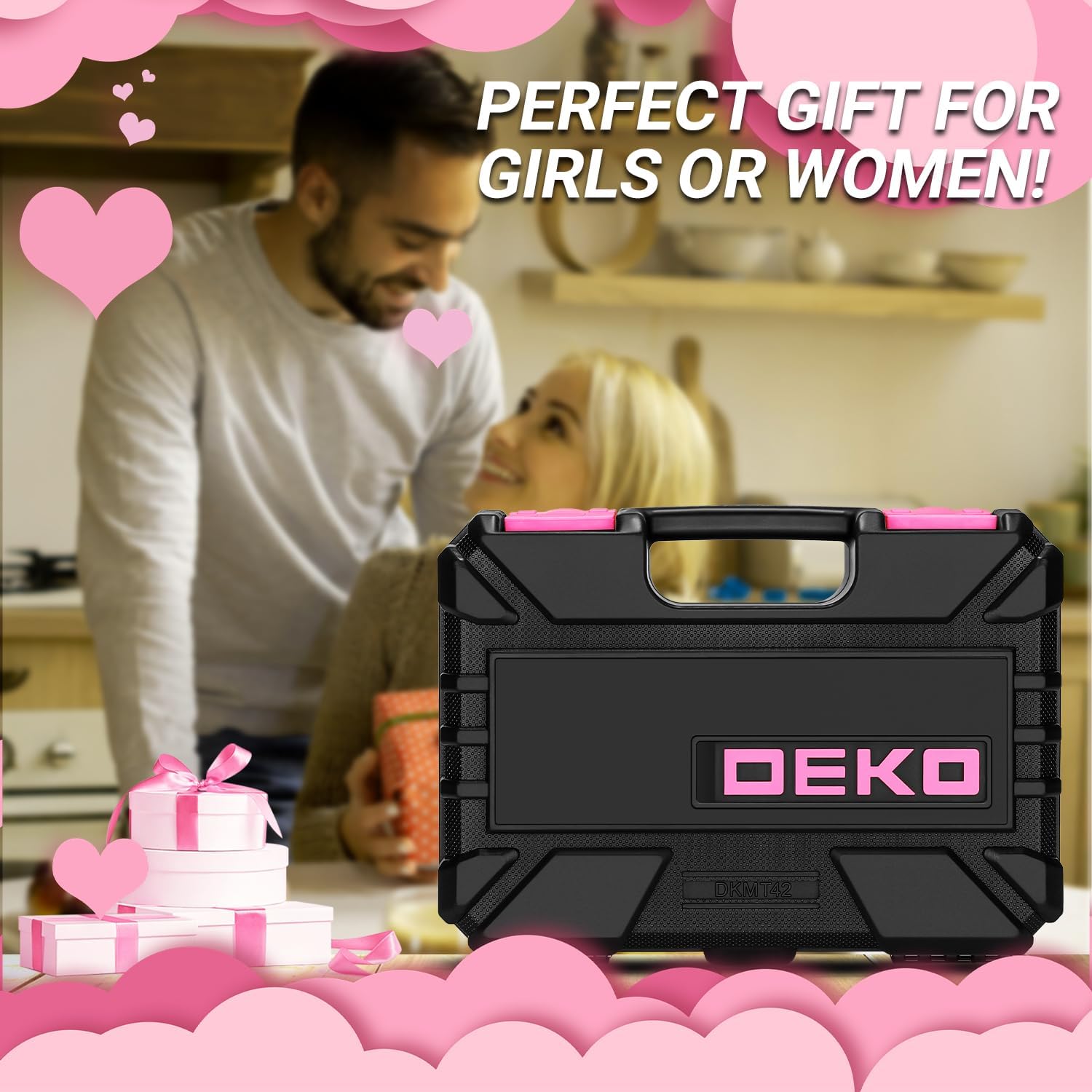 Thumbnail 6 de DEKO Kit di attrezzi Rosa 42 pezzi: valigetta pratica per fai-da-te femminile