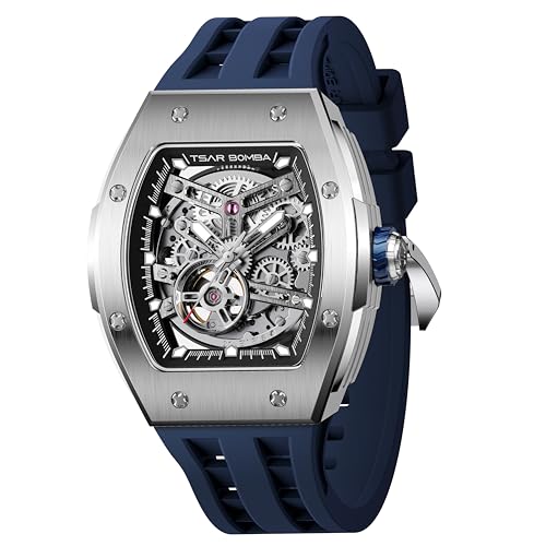 Imagen de TSAR BOMBA Mens Watch UK Luxury Automatic – Tonneau, Sapphire Glass, 50M Water, MIYOTA Movement en OfertitasTOP