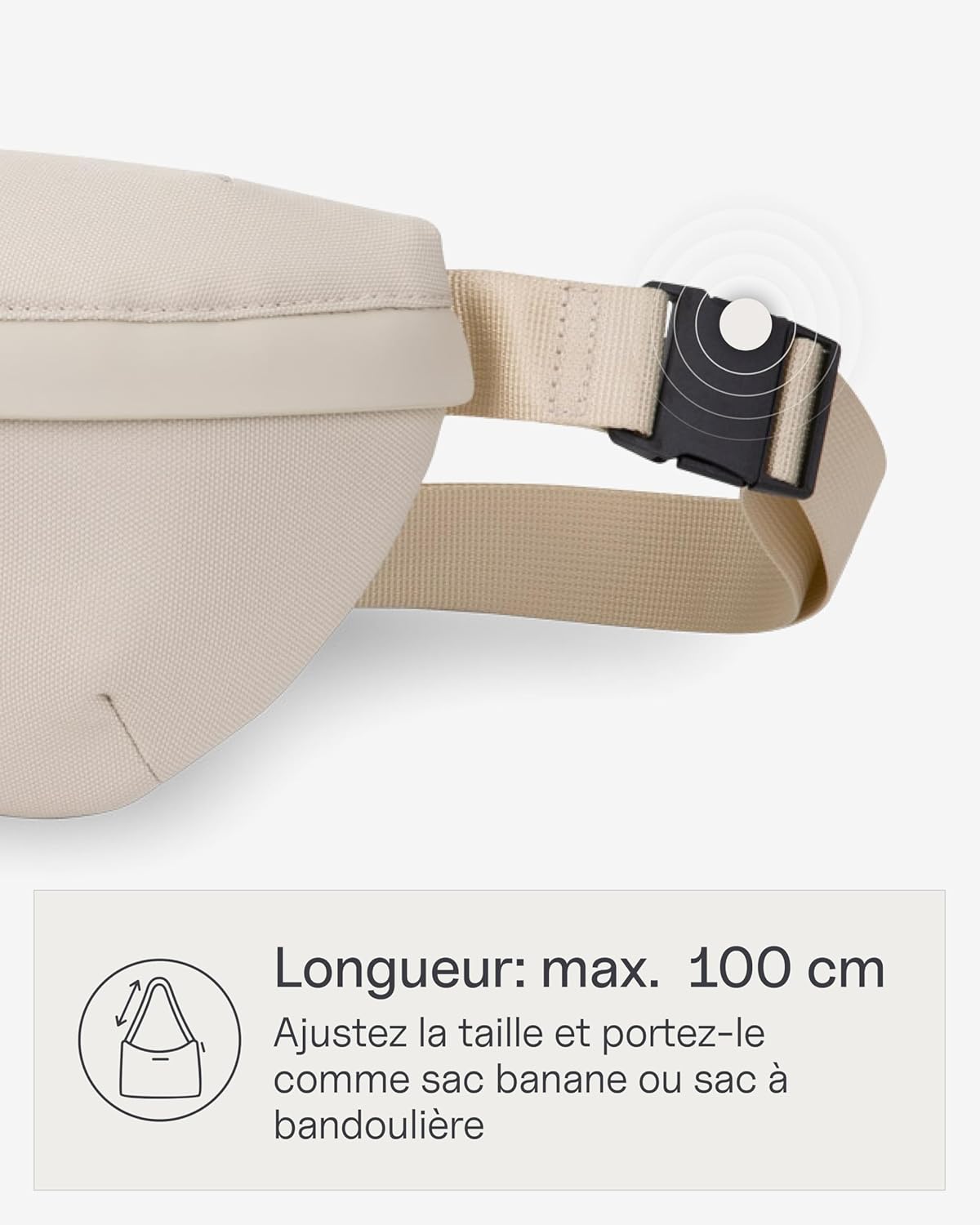 Detalle 2 de Kapten & Son Sveg Sac Banane Sandstone 1 L – Minimaliste, Vegan et Étanche