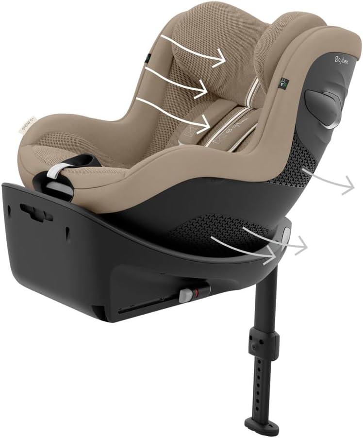 Thumbnail 6 de Cybex Sirona G i-Size Plus bilbarnstol, Almond Beige, 3-punktssele