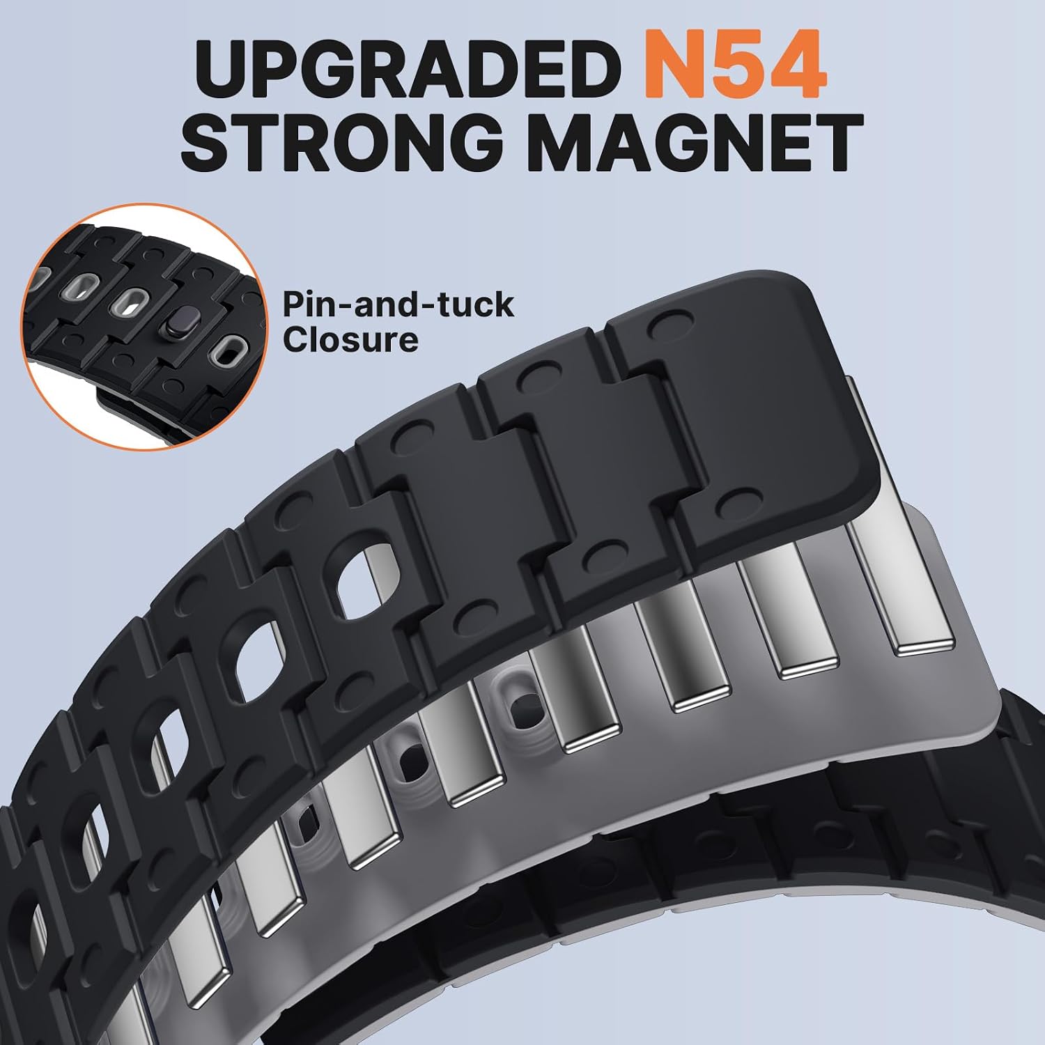 Detalle de Bandletic 22mm Magnetic Silicone Watch Strap for Garmin, Samsung and More