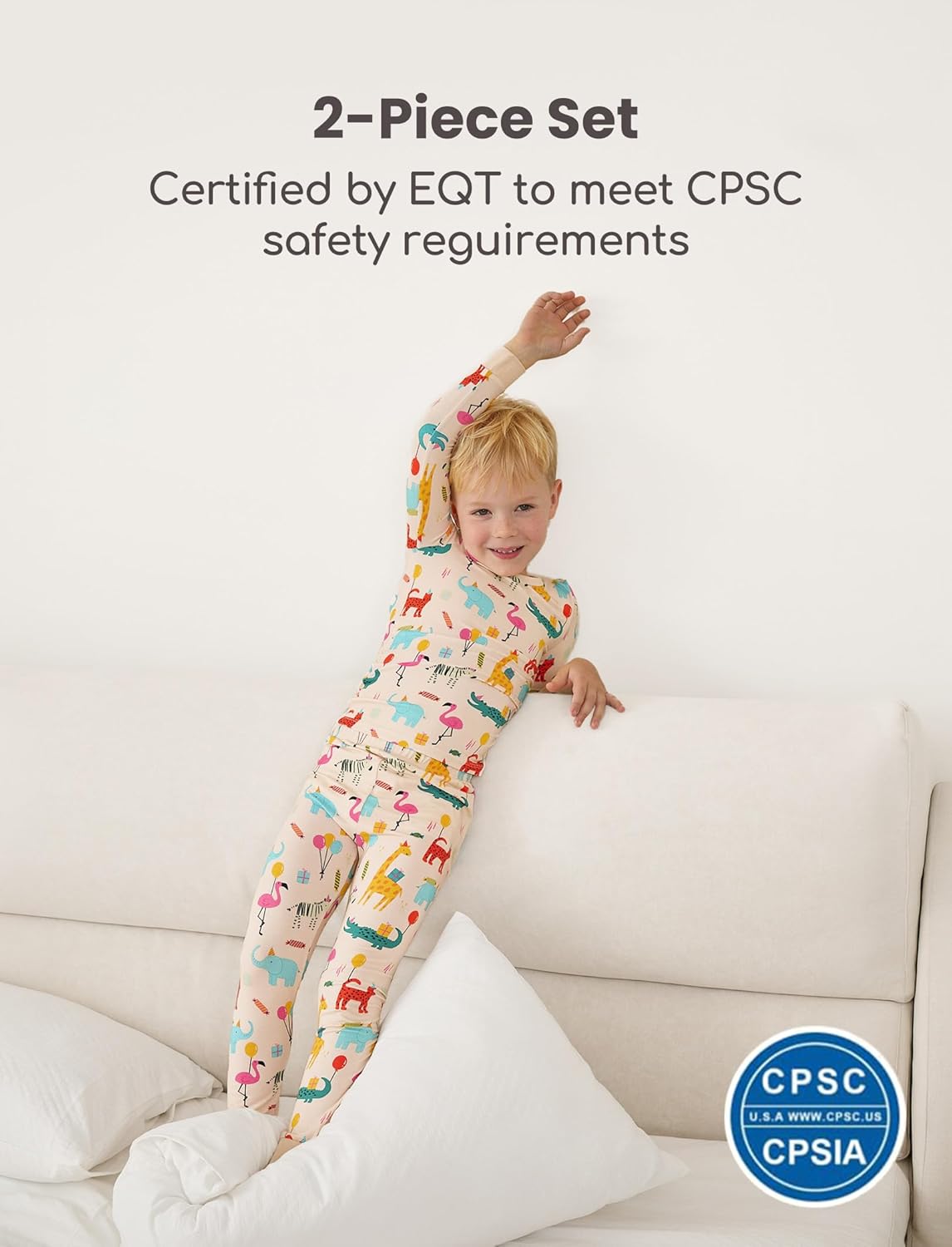 Detalle 2 de PATPAT Bamboo Viscose Toddler Pajama Sets (93% Viscose from Bamboo) — Ultra-Soft Snug Fit Sleepers