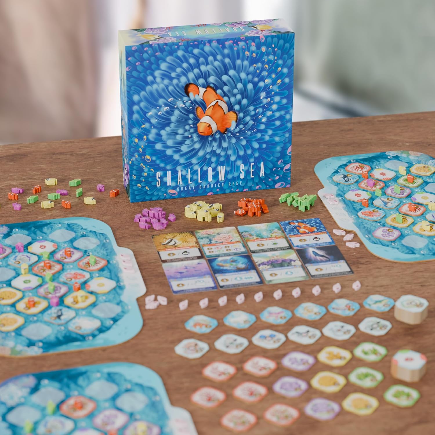 Thumbnail 1 de Shallow Sea board game: Strategy tile-placement reef ecosystem game (ages 14+, 1–4 players)