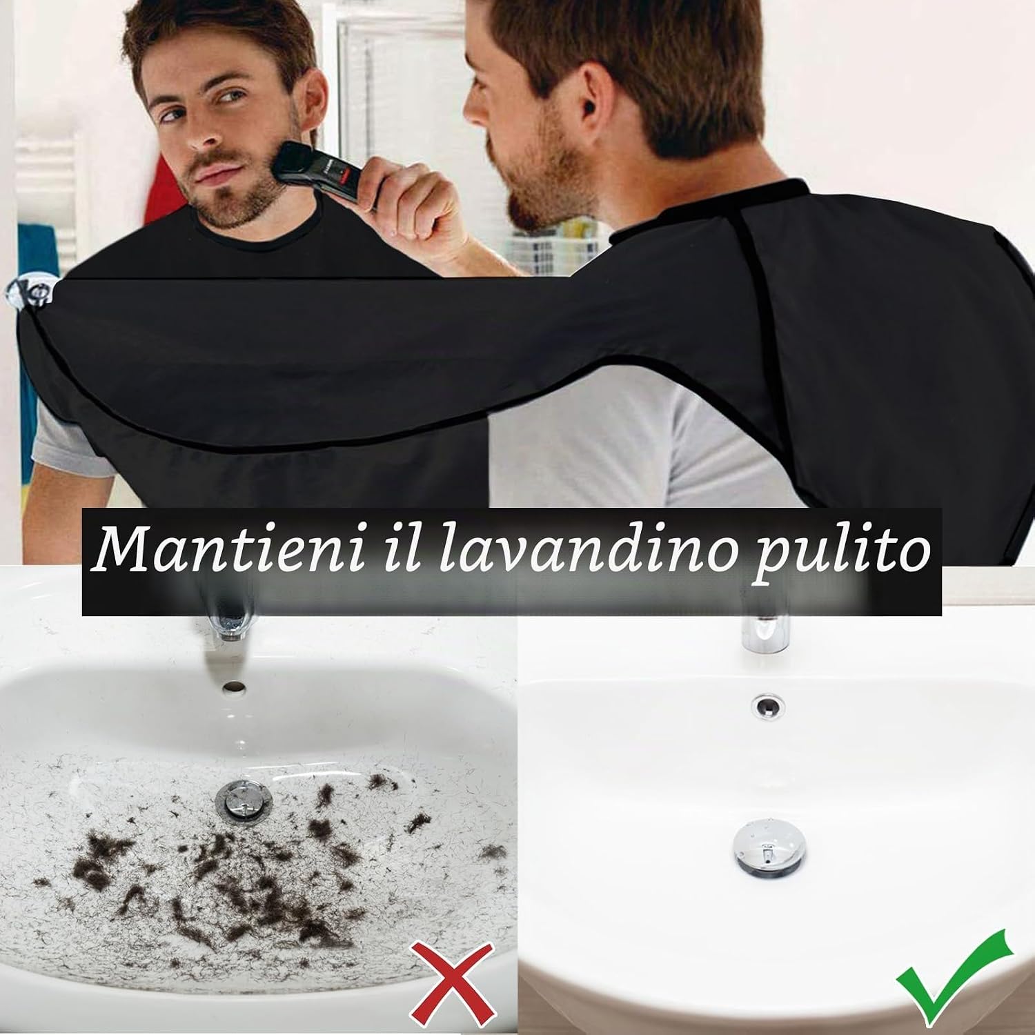 Thumbnail 3 de Leaflai Grembiule da Barba Impermeabile: telo per barba con ventose, antiaderente e facile da pulire