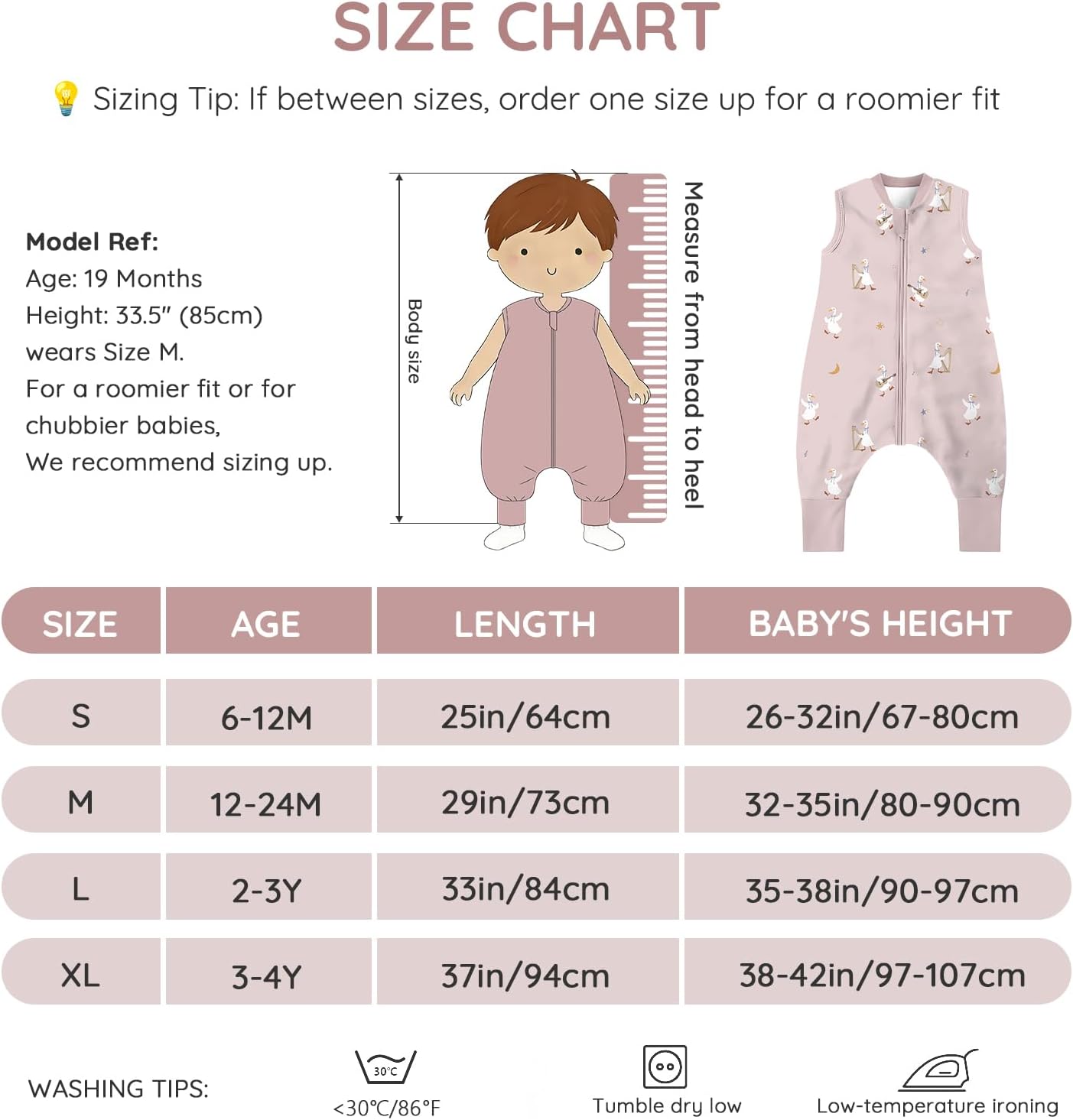 Detalle de Mosebears 1.0 TOG Cotton Baby Sleeping Bag (2-3 Years) – Soft, Safe Sleep Sack for Spring & Autumn