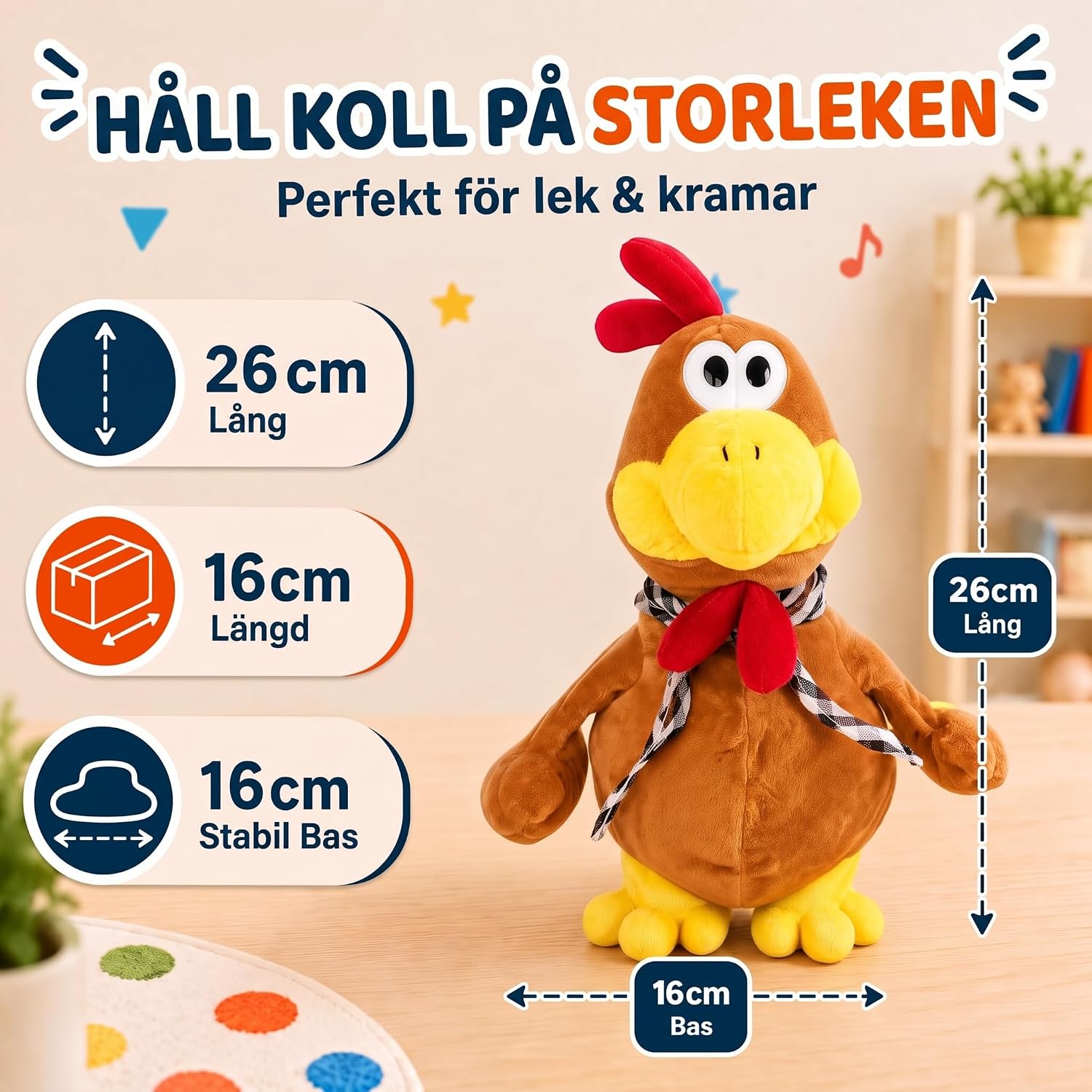 Thumbnail 6 de GOODS+GADGETS 356023010 dansande plyschtupp med musik och rörliga vingar