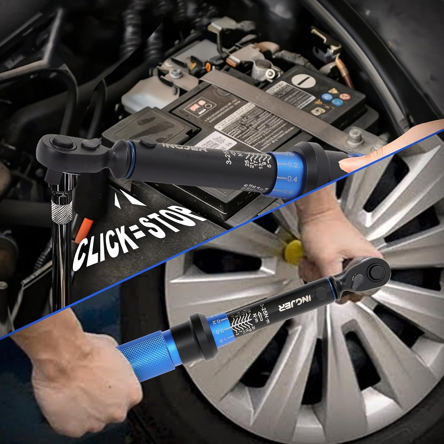 Thumbnail 2 de INGJER Upgrade Mini 1/4 Torque Wrench – Dual-Direction, 3–25 NM, 72-Tooth for Bike & Motorcycle
