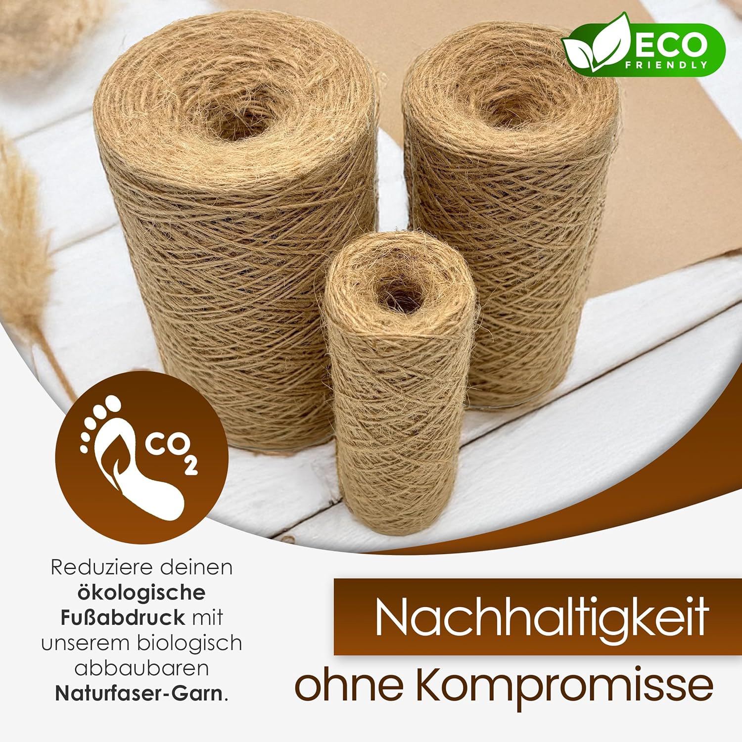 Thumbnail 3 de Heimatspäne Juteschnur 500 m – reißfestes Naturgarn aus 100% Jutefaser für Basteln, Garten & Pakete