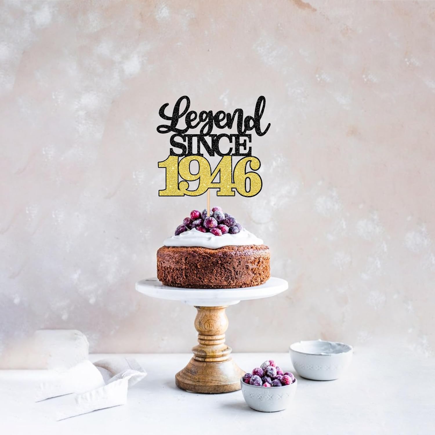 Thumbnail 3 de Tortendeko „Legend Since 1946“ – 1 Stück Aufschrift Glitter zum 80. Geburtstag