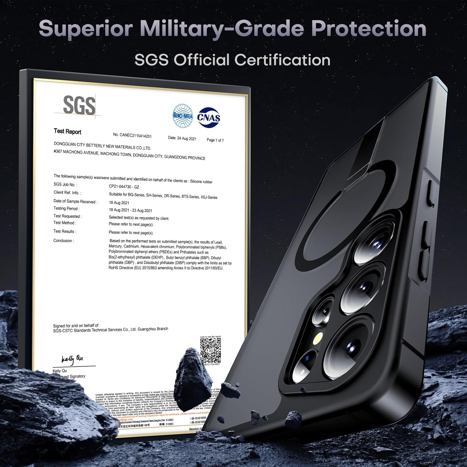 Thumbnail 4 de TOCOL Magnetic Case for Samsung Galaxy S25 Ultra with Kickstand & MagSafe Fit (Black)