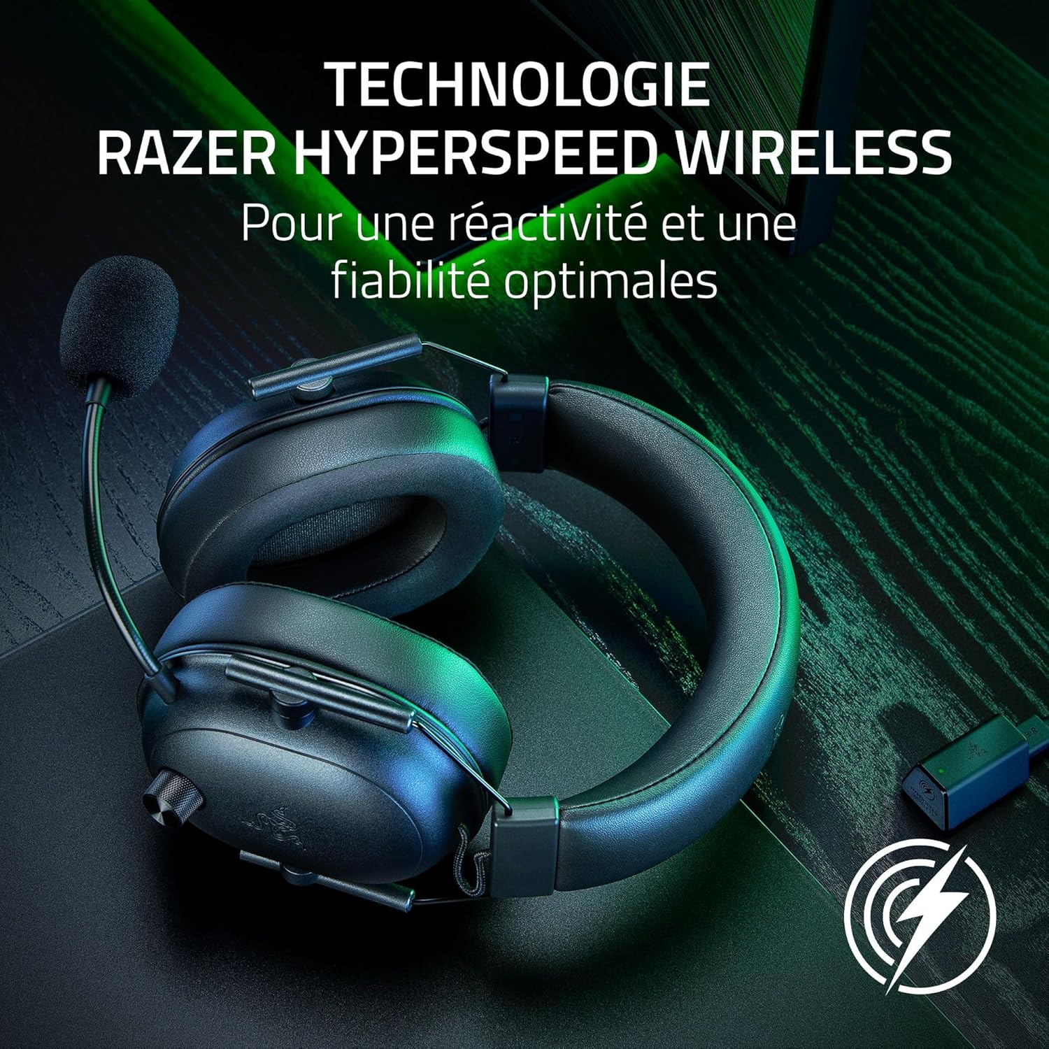 Thumbnail 3 de Razer BlackShark V2 HyperSpeed sans fil PC (HyperClear, TriForce 50 mm, Bluetooth) – Noir