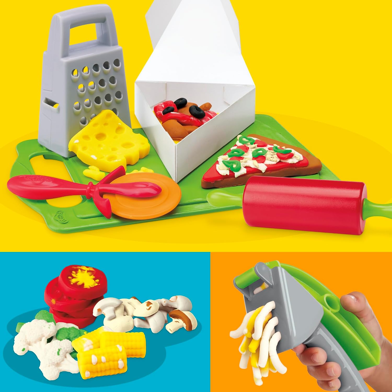 Detalle 2 de Play-Doh Pizza Slice Playset 11 tools