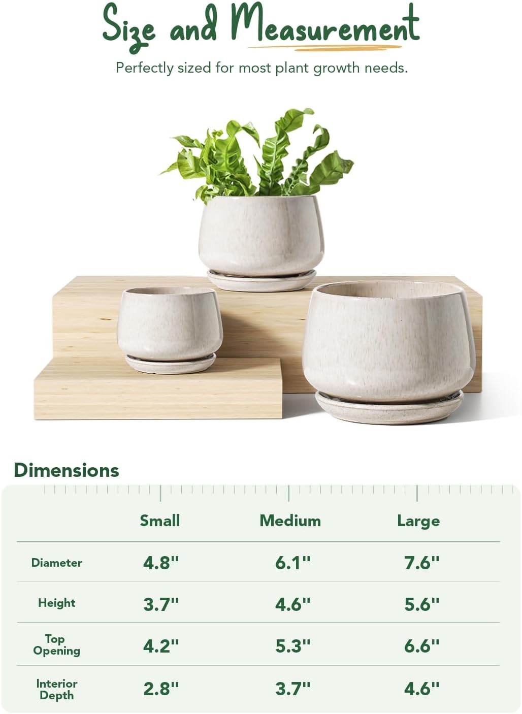 Thumbnail 4 de LE TAUCI Plant Pots 16.5 cm set of 3