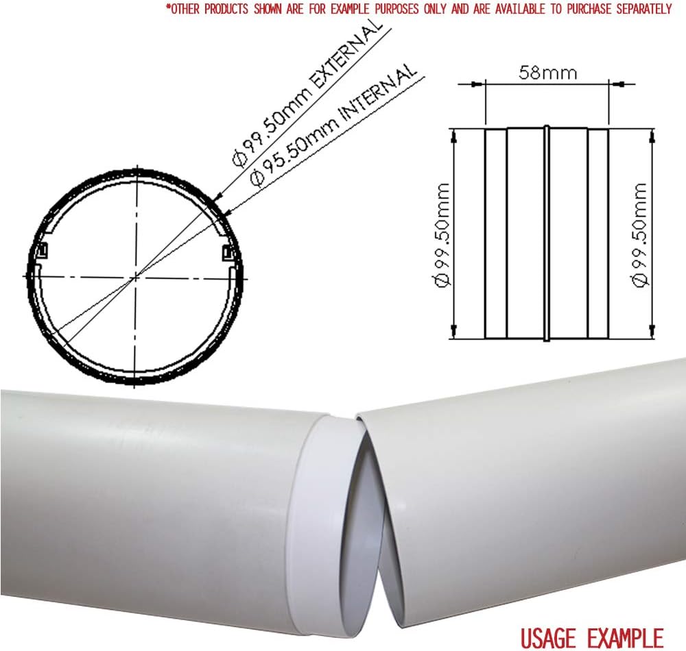 Detalle de 100mm (4 inch) Kair duct connector with backdraught shutter and non-return damper flap