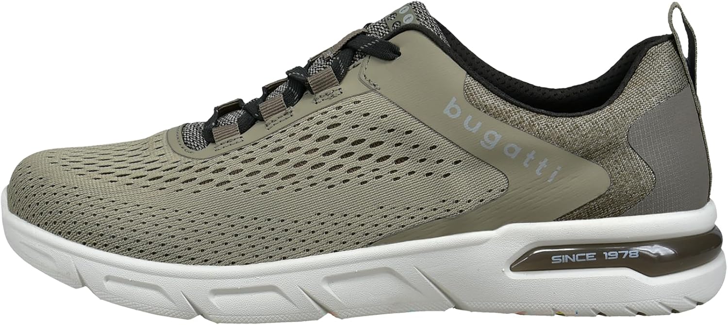 Detalle de Bugatti Herren sportliche Schnürer – Sneaker/Derby-Schuhe mit Textil-Obermaterial