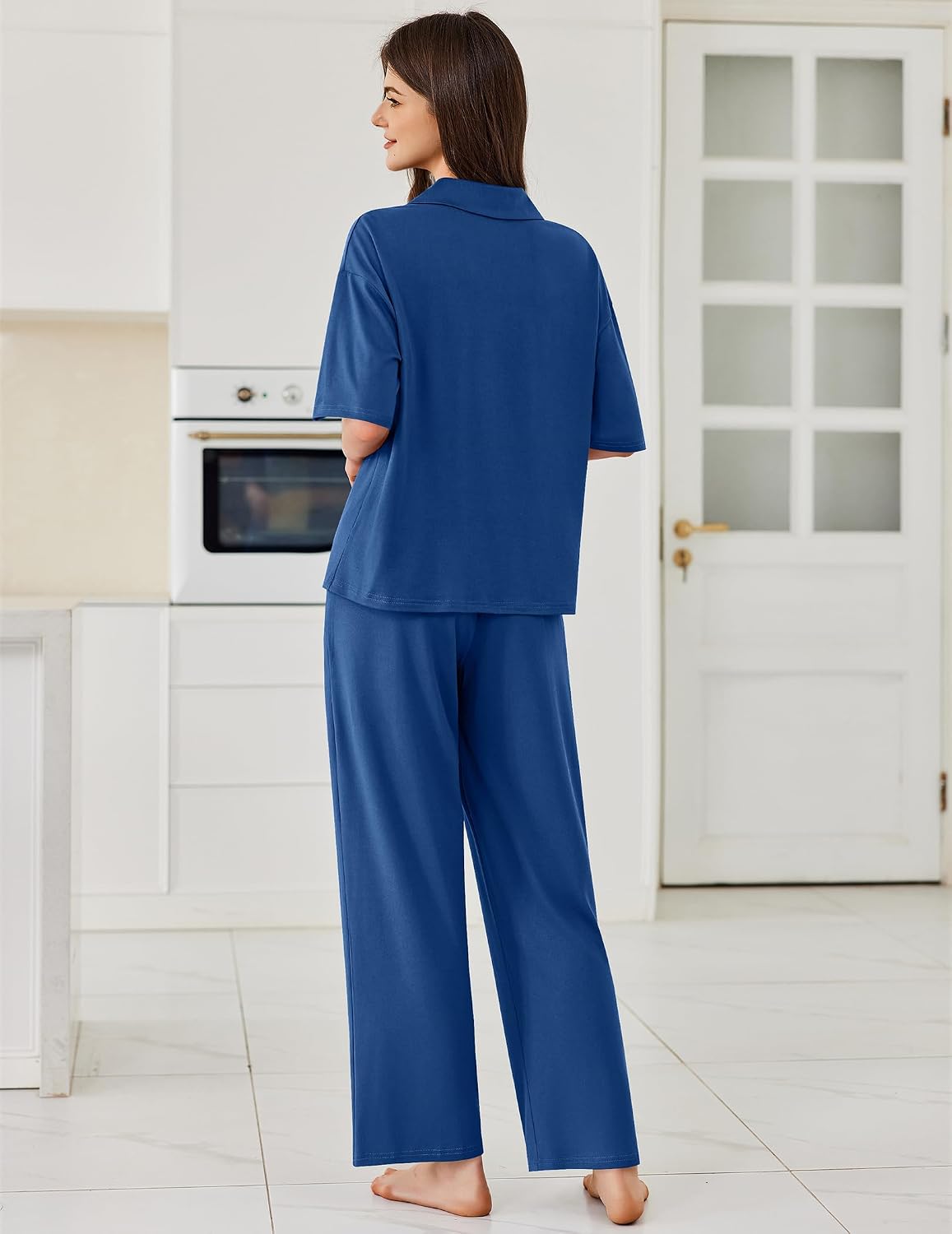 Detalle 2 de Ekouaer Women's Pajama Set, Polyester Blend