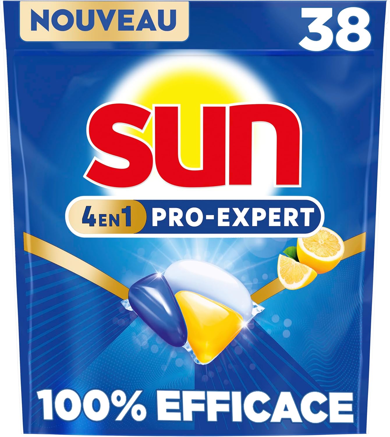 Detalle de Sun Pro Expert Pastilles Lave Vaisselle 4 en 1 Citron 38