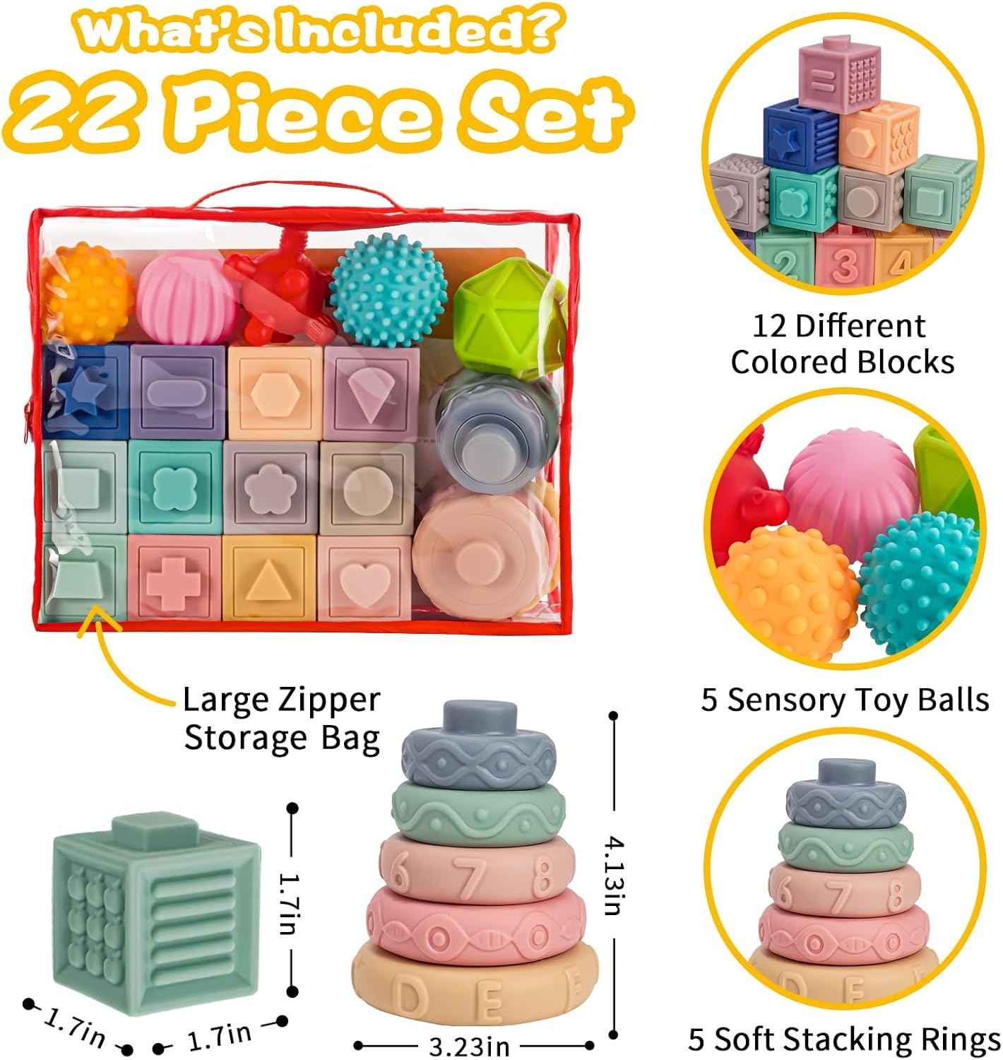 Thumbnail 1 de SpringFlower 3-in-1 Montessori Baby Toys Set (22 PCS) for Ages 0–18 Months