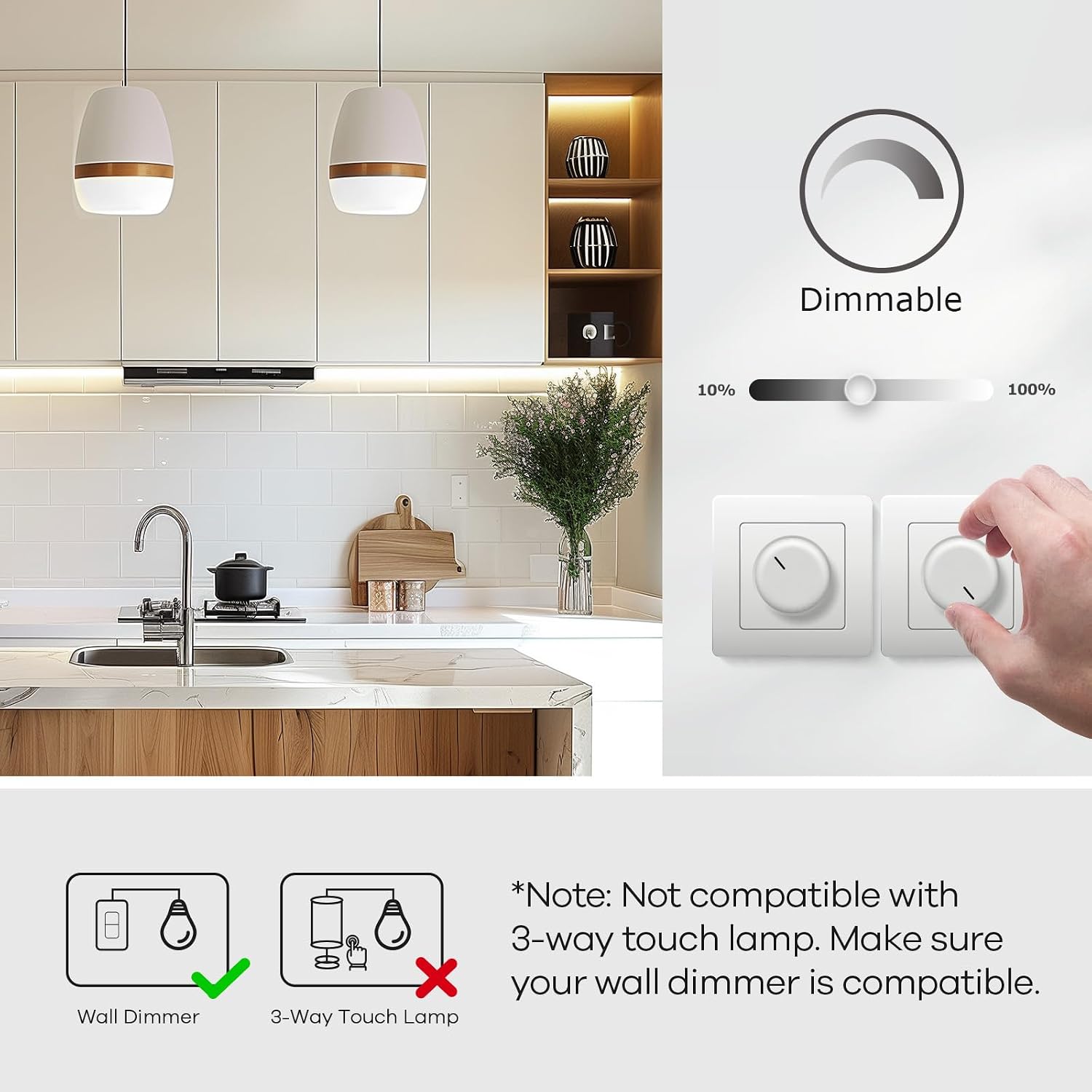 Detalle de Linkind A19 Dimmable LED Bulbs, 5000K Daylight, 1150 Lumens, 6-Pack