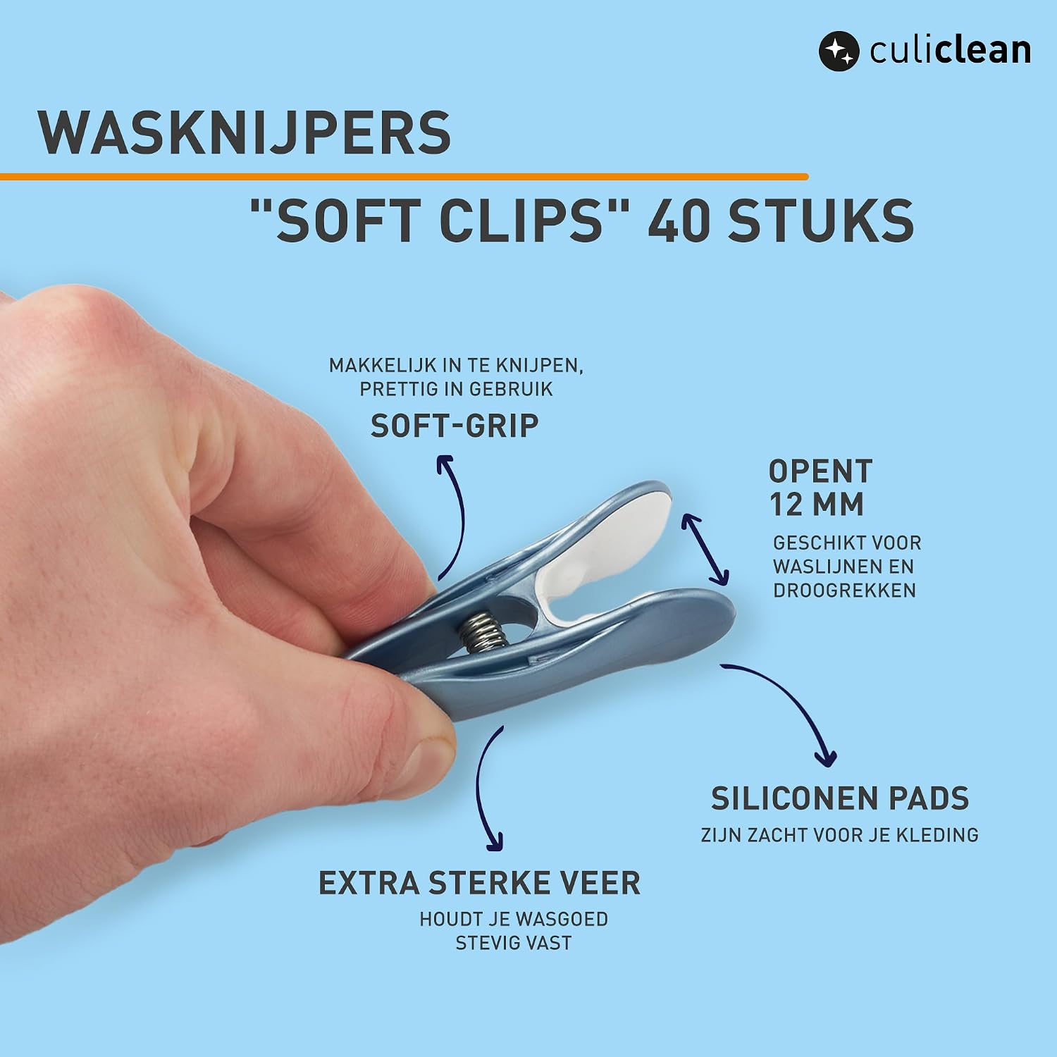 Detalle 2 de culiclean ISCHOCCWK02MC3040 Soft Clip-wasknijpers voor fijne was, 40 stuks