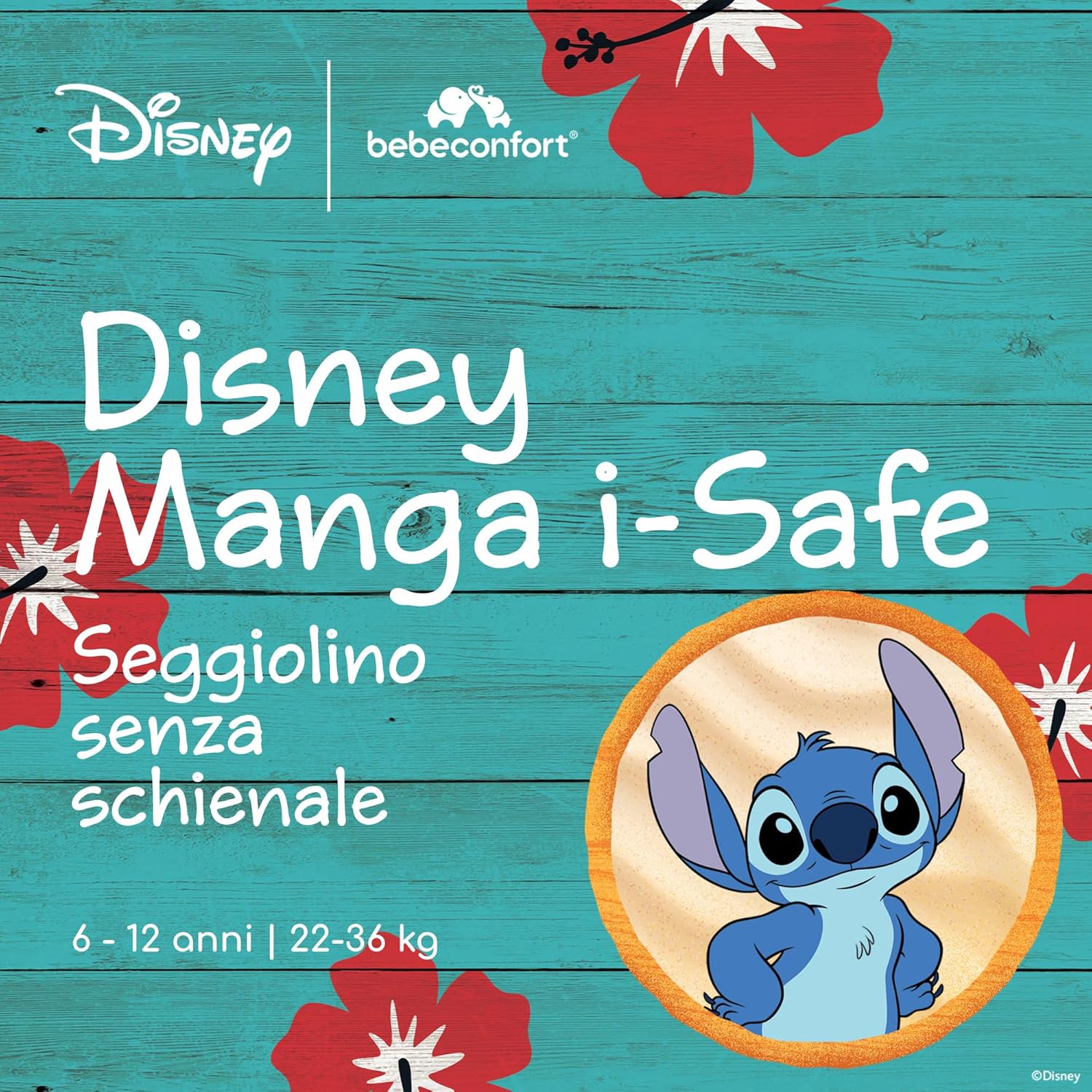 Thumbnail 1 de Bebeconfort Disney Manga i-Safe: Alzatina Auto Stitch, 6–12 Anni (128–150 cm) - Rialzo leggero e imbottito