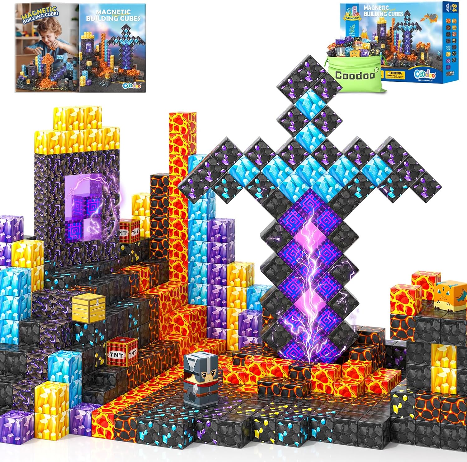 Detalle de Coodoo Build Mine 84pc magnetic set 🧩