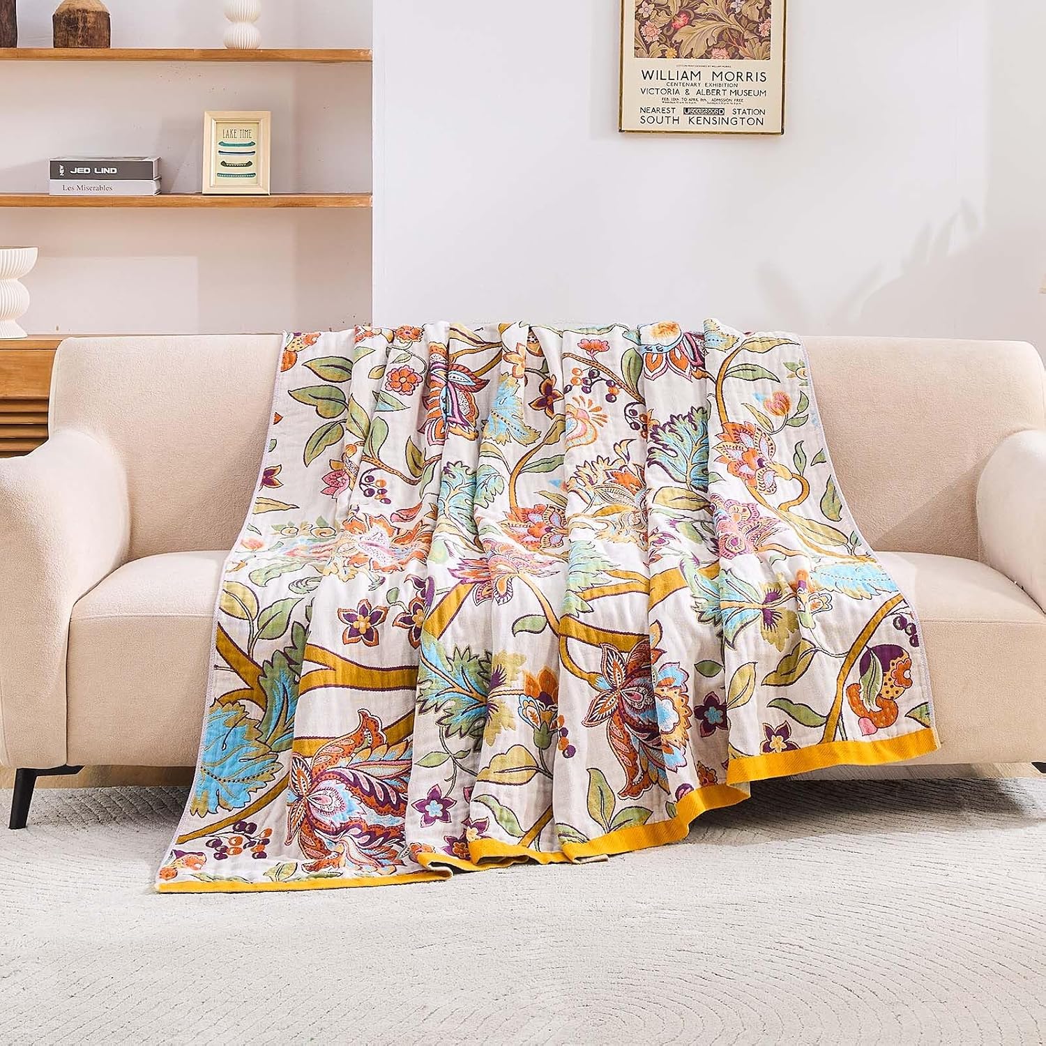 Detalle de XIBLC Cotton Reversible Throw 50 x 60 inches