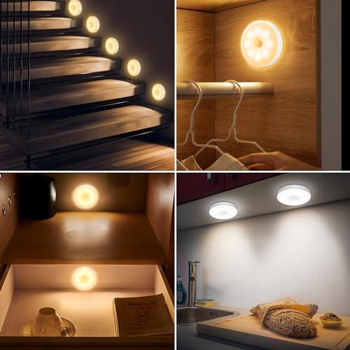 Thumbnail 5 de daphomeu 6 Pack de luces LED con sensor de movimiento USB recargable para escaleras, armario y estancias interiores