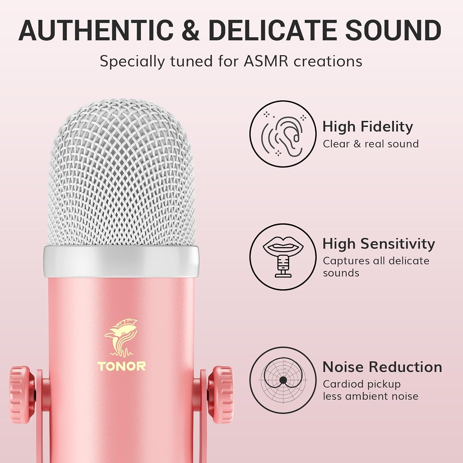 Detalle de TONOR ASMR ONE microphone kit with dual mics, stereo sound and mixer