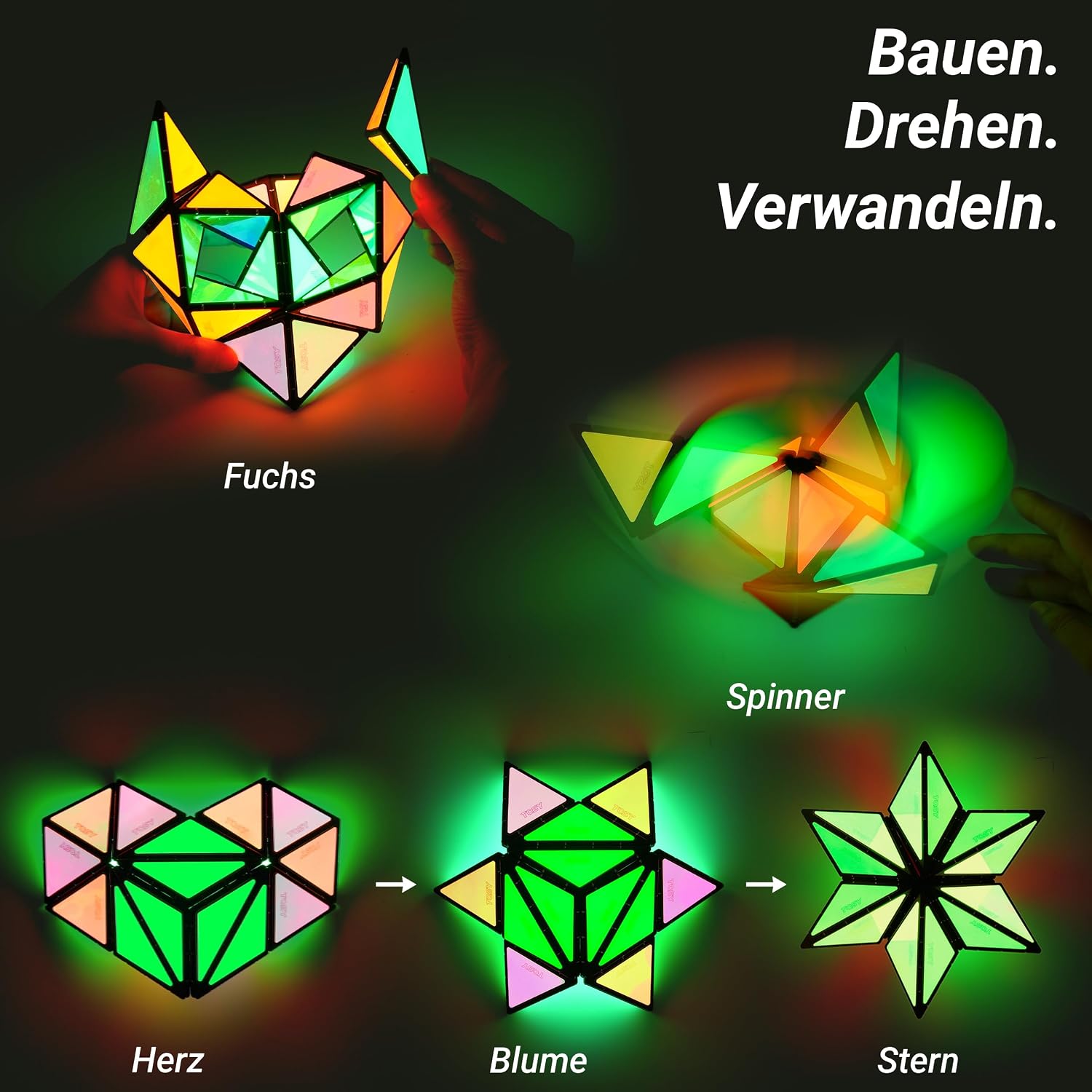 Detalle 2 de TOSY Magnet Pyramid Puzzle 12 Teile, 243 Magnete 🎲