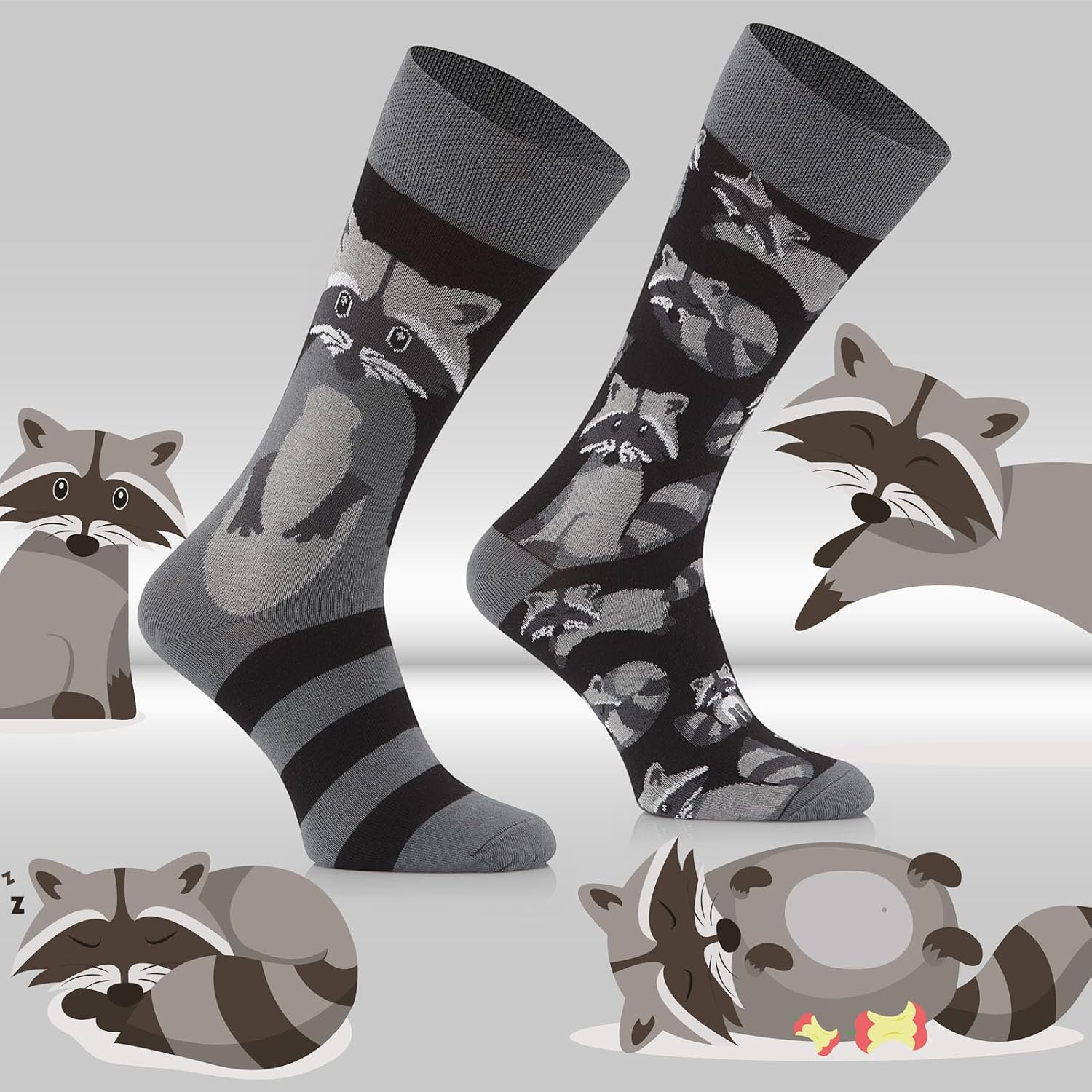 Thumbnail 3 de TODO Colours Lustige Socken mit Waschbär-Motiv – mehrfarbig (Herren & Damen)