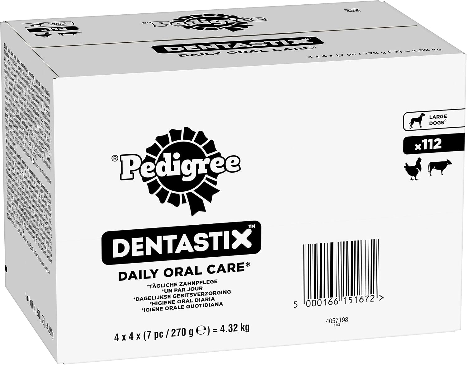 Detalle de Pedigree DENTASTIX - Dental Dog Chews for Adult Large Dogs (25kg+) | Megapack 4 x 28 Sticks