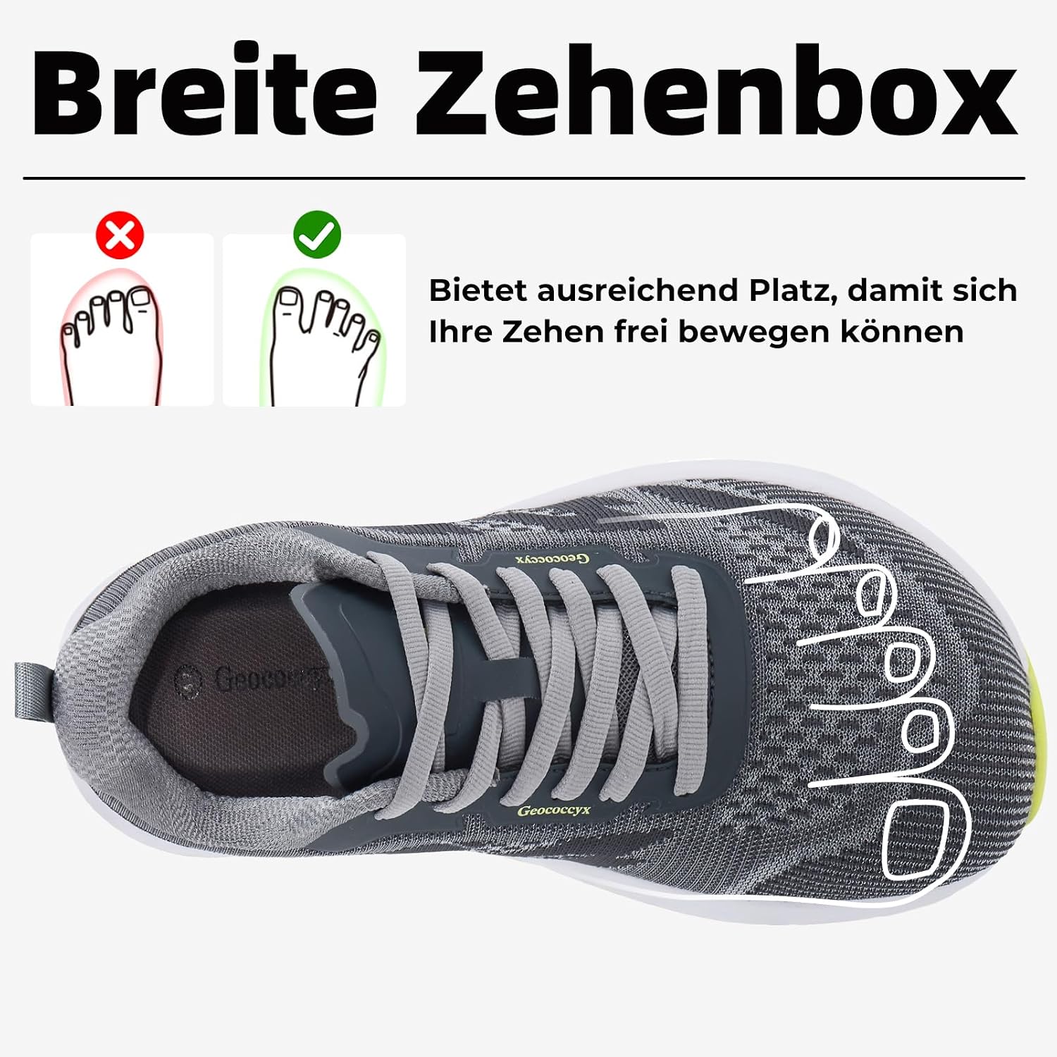 Detalle 2 de Geococcyx Sneaker Breite Zehenbox Herren