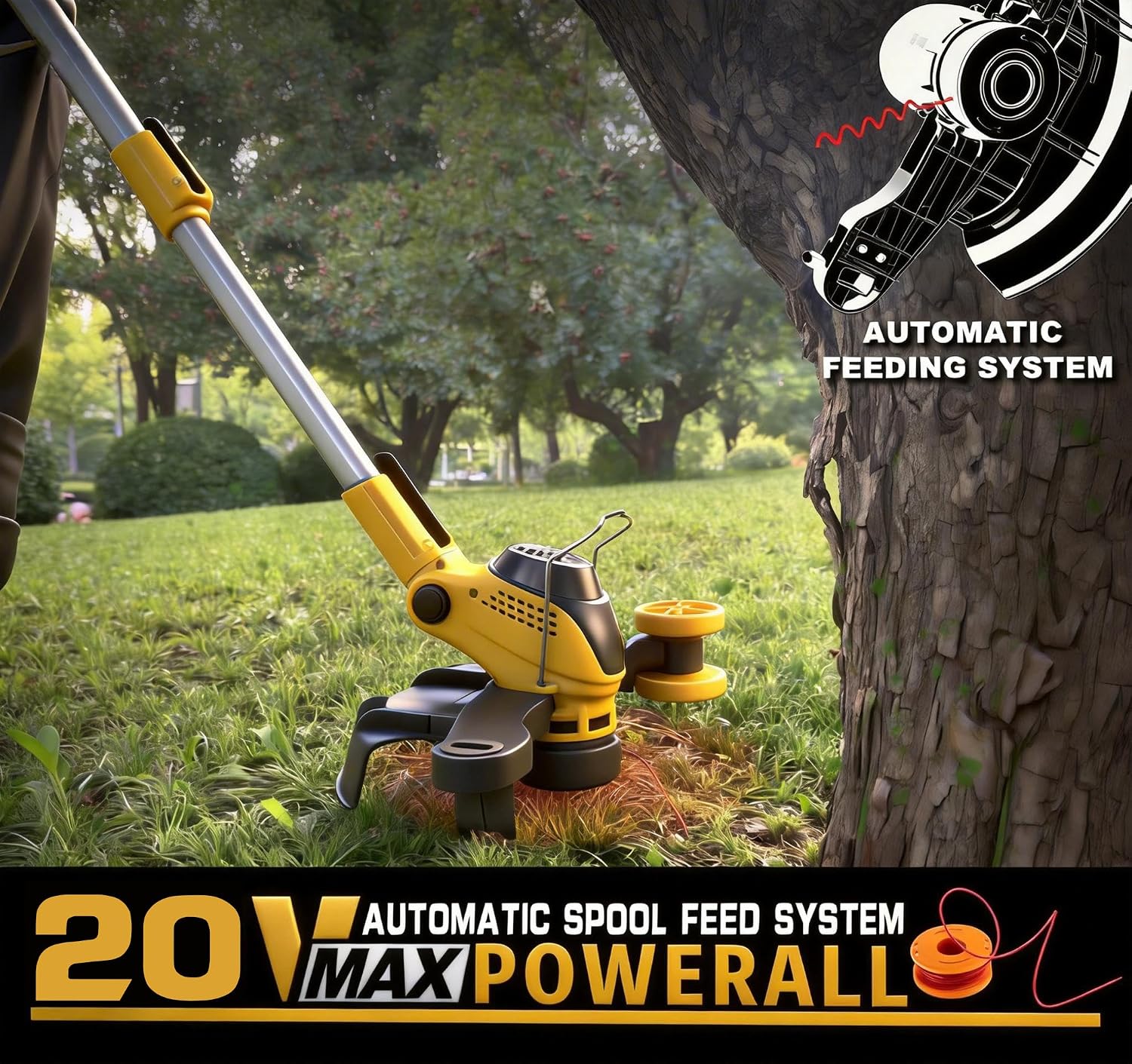 Thumbnail 2 de WeeLun 13-Inch Cordless Strimmer with 2 x 20V 5.0Ah Batteries — 5-Tools-in-1
