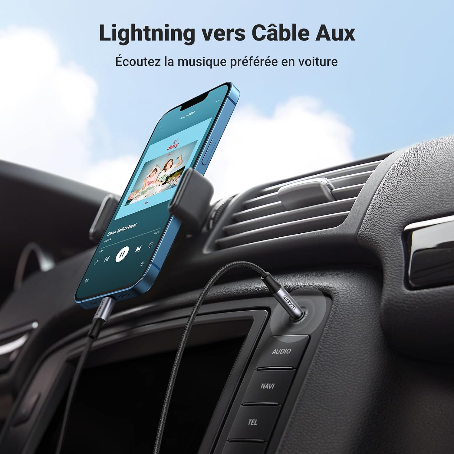 Detalle de UGREEN Câble Lightning Jack 3,5 mm MFi 1M