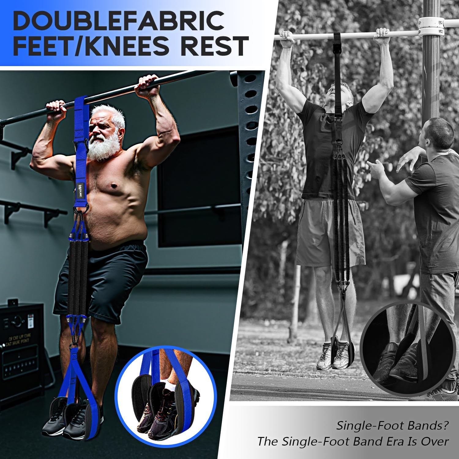 Detalle de HOXWC Pull Up Assistance Bands, Adjustable 3-Level Nylon Pull-Up Set