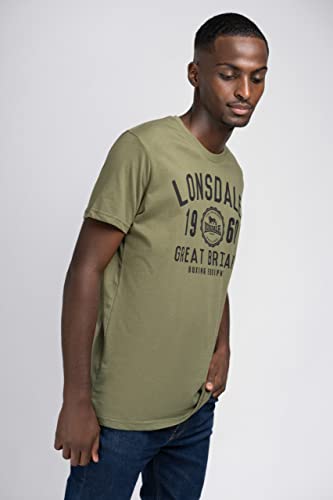 Thumbnail 8 de Camiseta Lonsdale Bangor Double Pack para hombre – Black/Olive (tallas variadas)