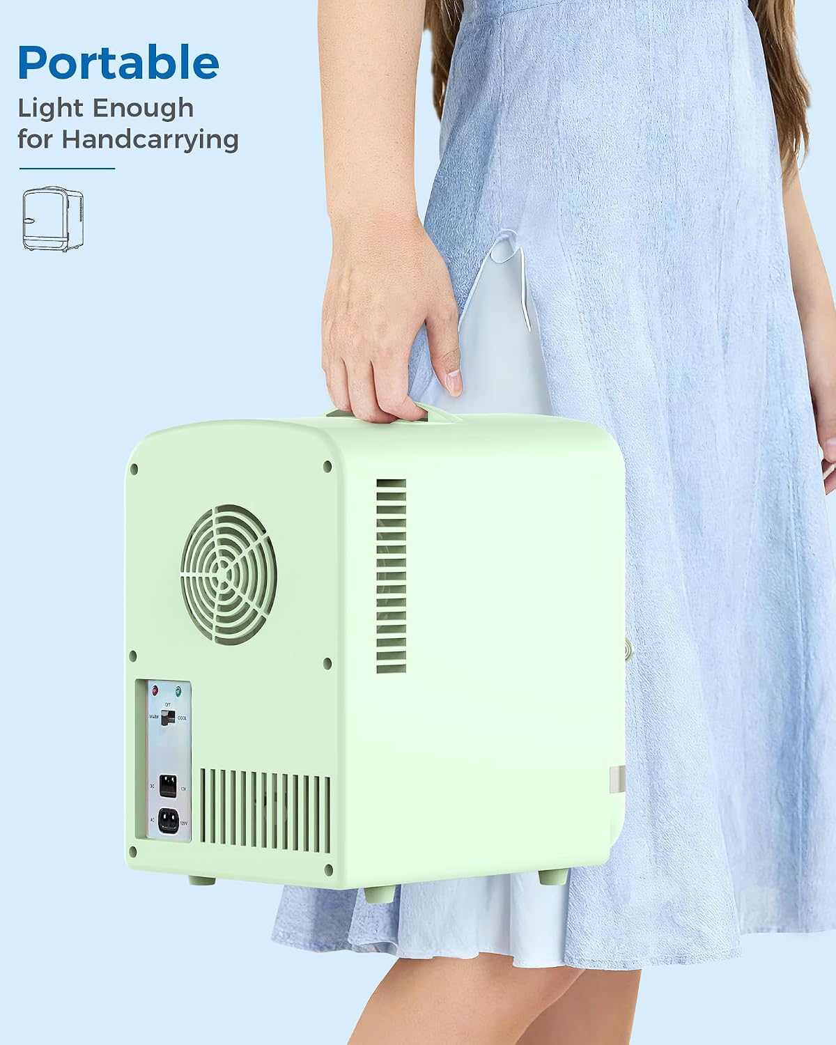 Thumbnail 6 de Electactic LY2504L2 4L Mini Fridge for Skincare, AC/DC, Green